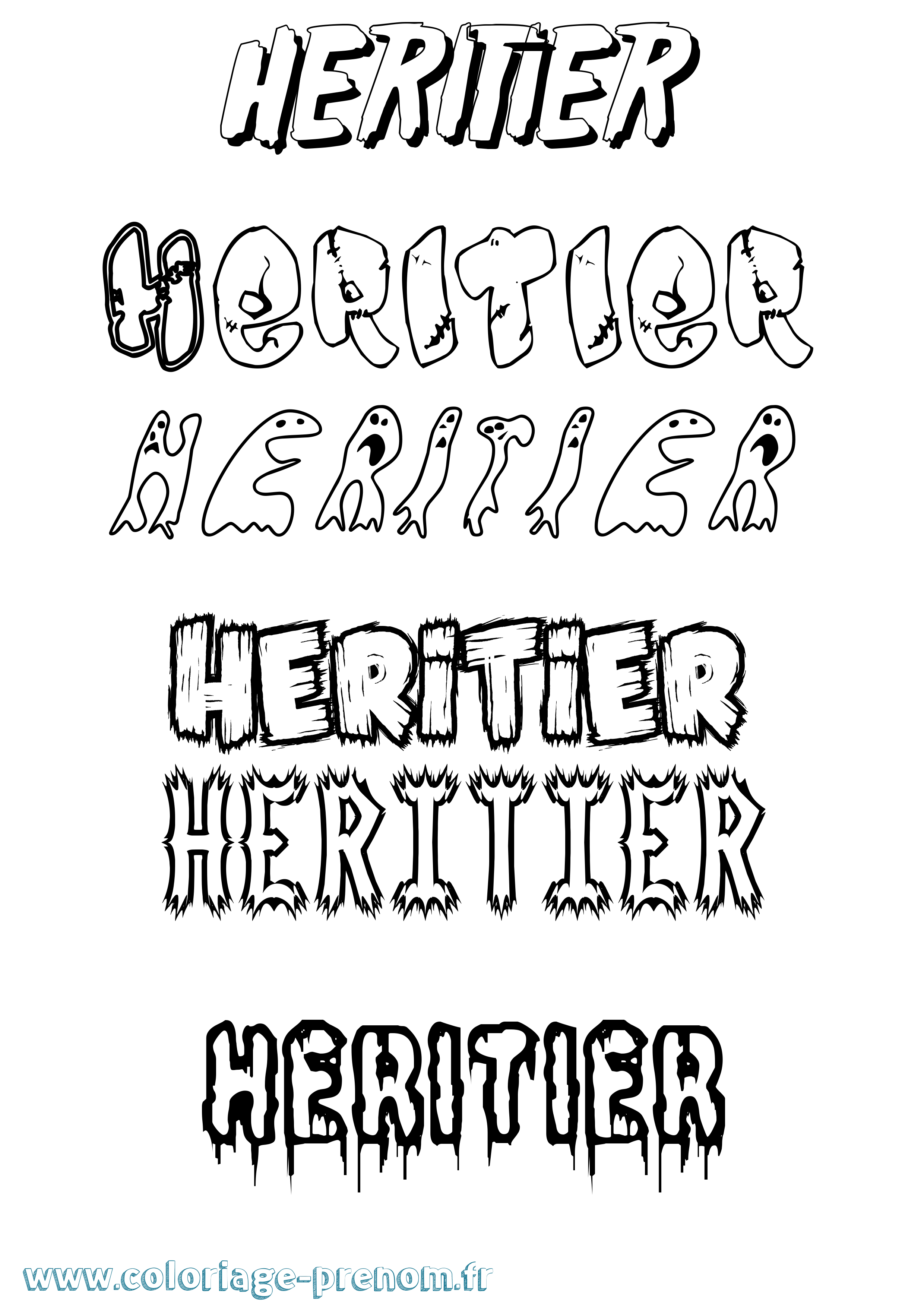 Coloriage Heritier Frisson Coloriage prénom Heritier Frisson