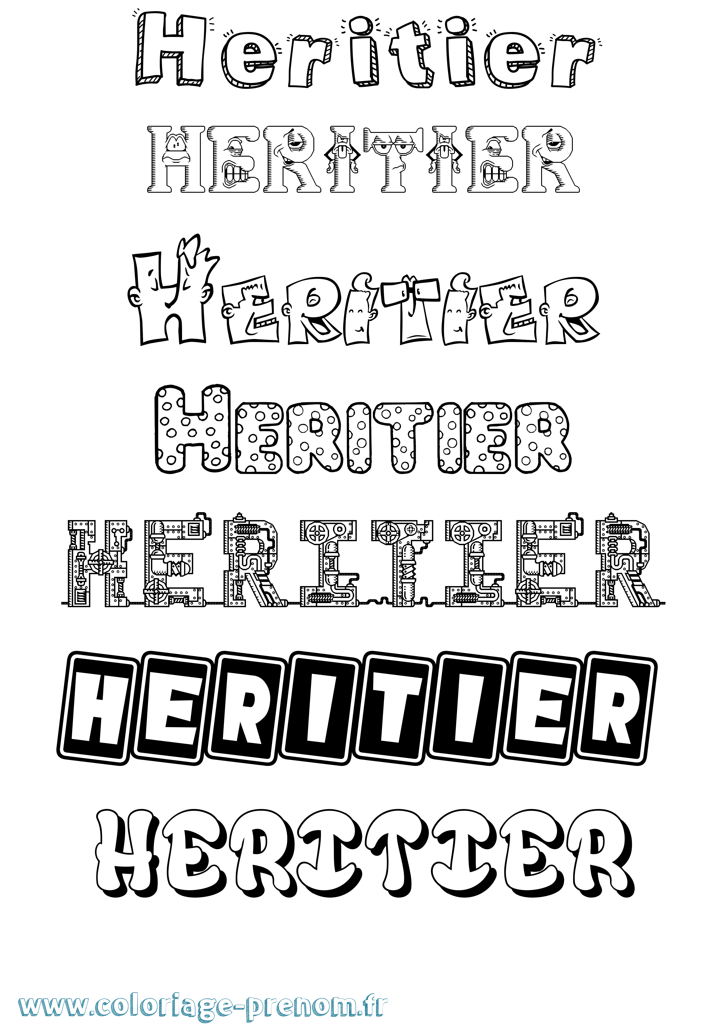 Coloriage Heritier Fun Coloriage prénom Heritier Fun