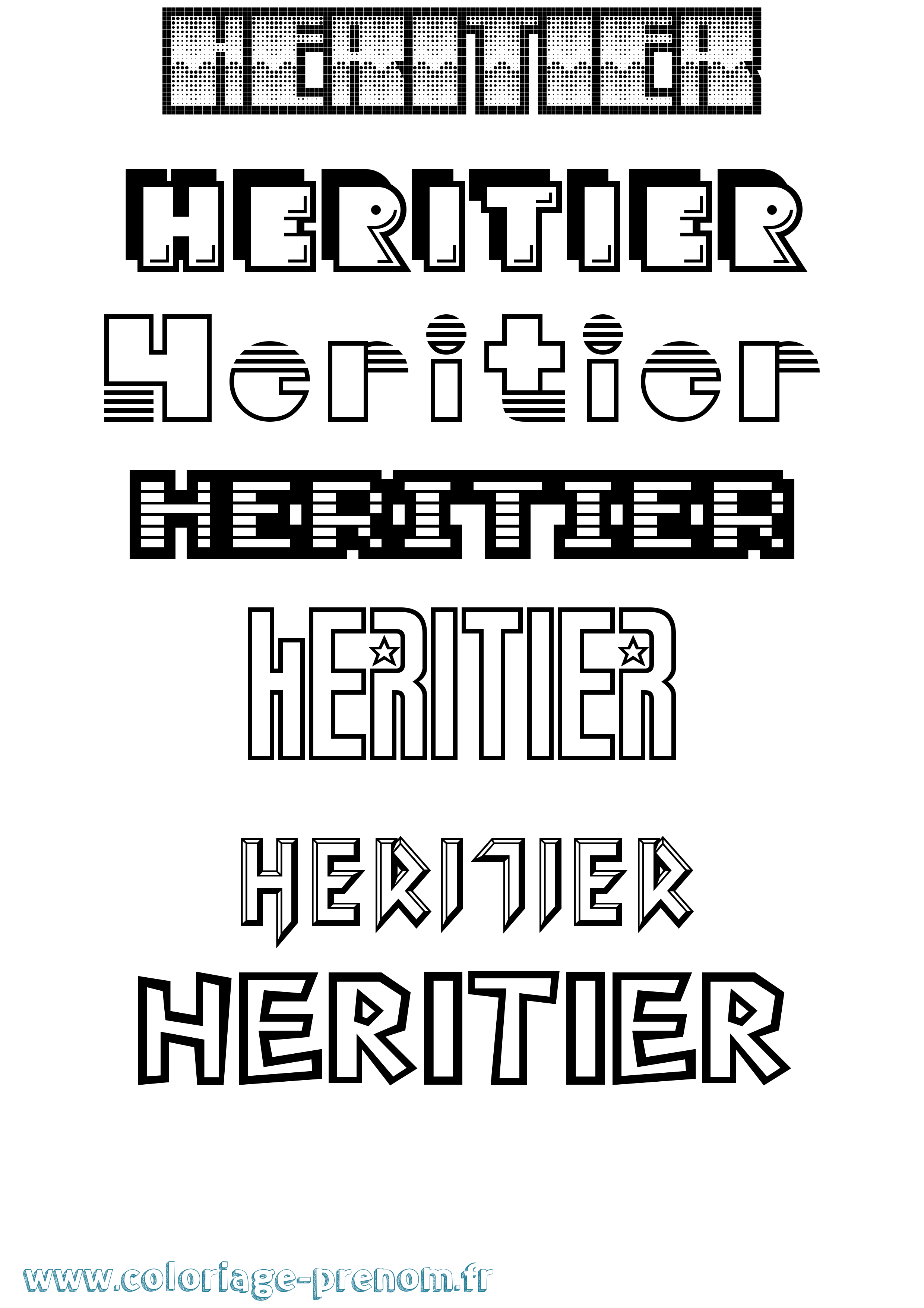 Coloriage Heritier Jeux Vidéos Coloriage prénom Heritier Jeux Vidéos