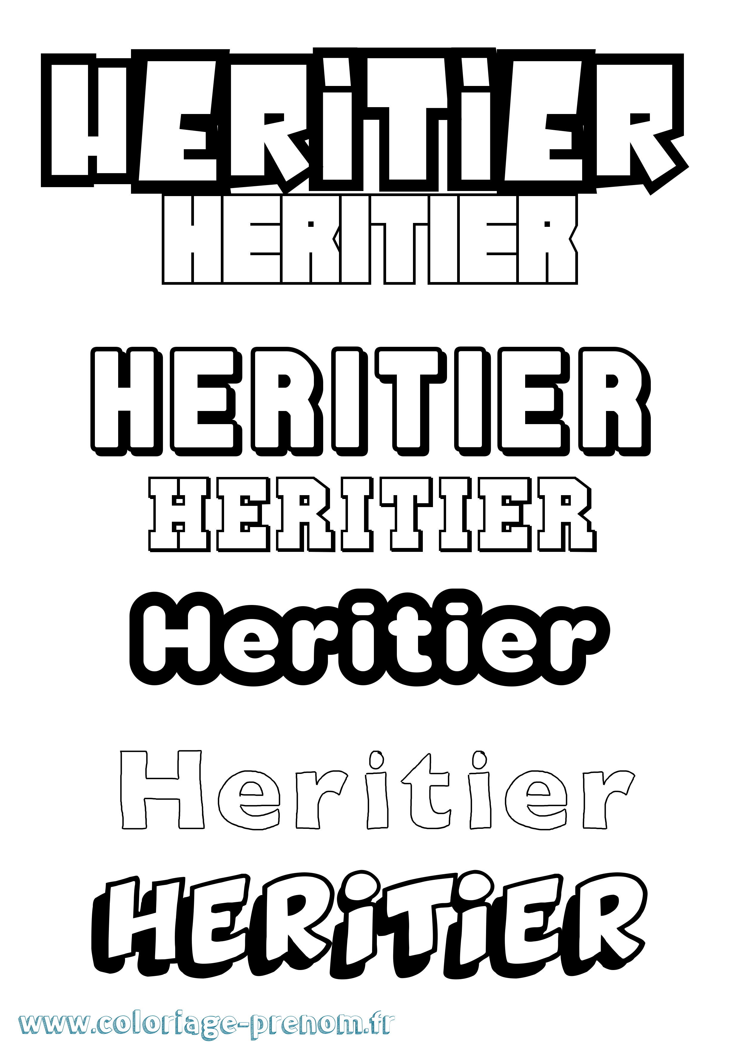 Coloriage Heritier Simple Coloriage prénom Heritier Simple