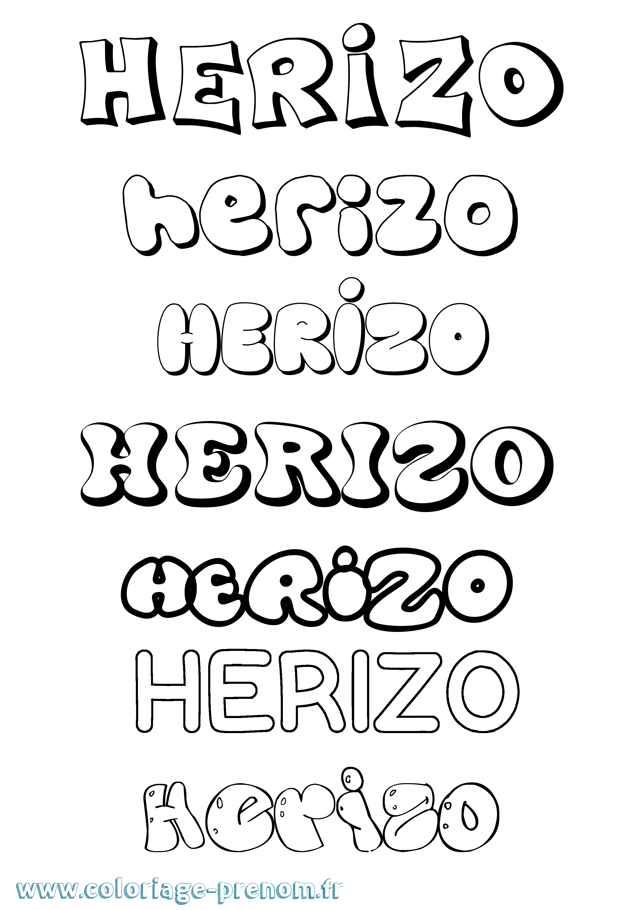 Coloriage Herizo Bubble Coloriage prénom Herizo Bubble
