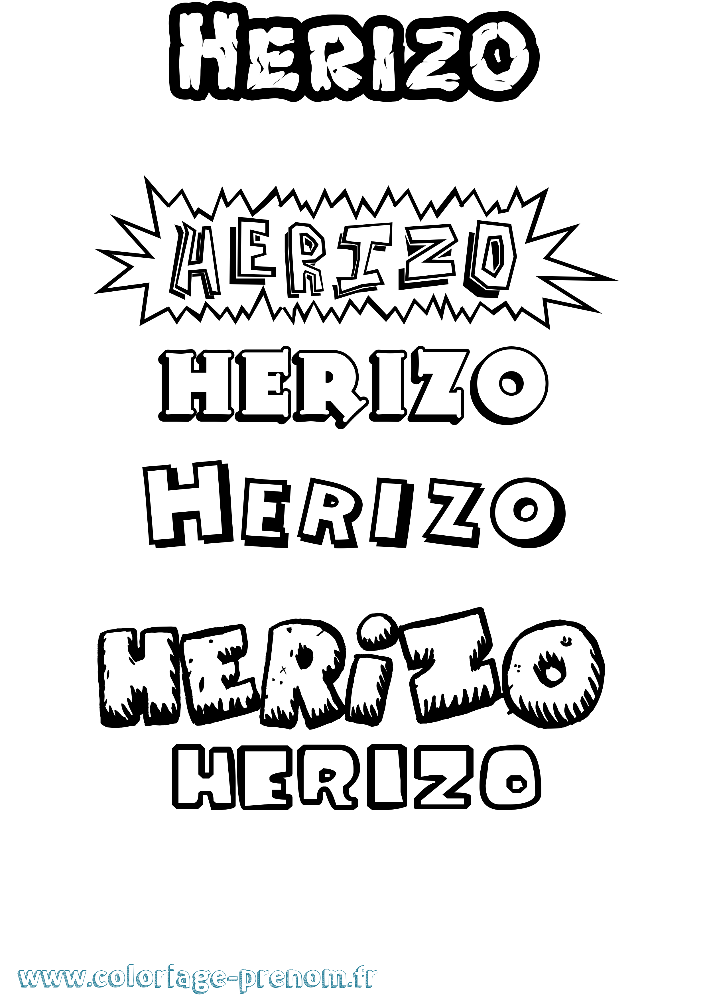 Coloriage Herizo Dessin Animé Coloriage prénom Herizo Dessin Animé