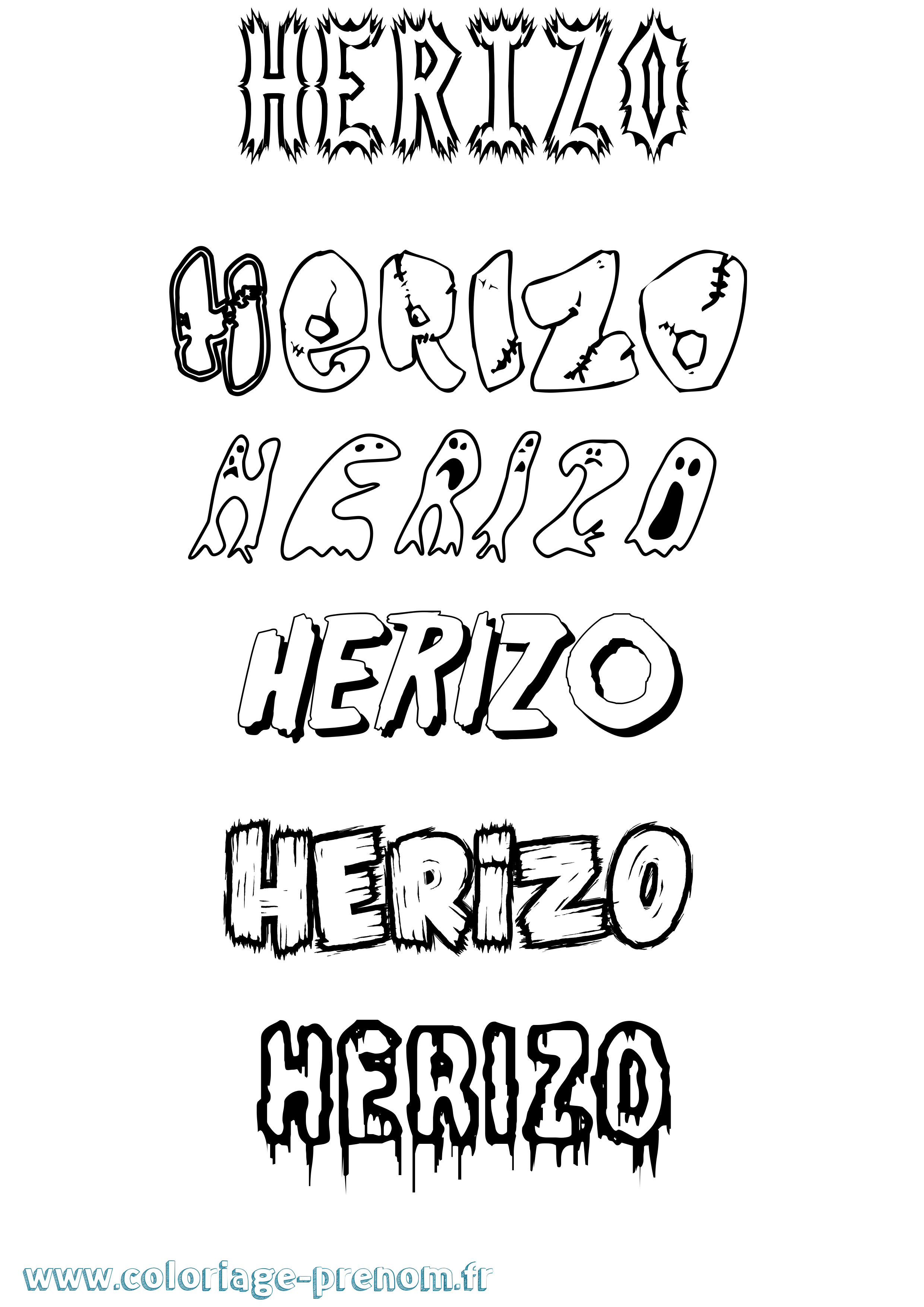 Coloriage Herizo Frisson Coloriage prénom Herizo Frisson