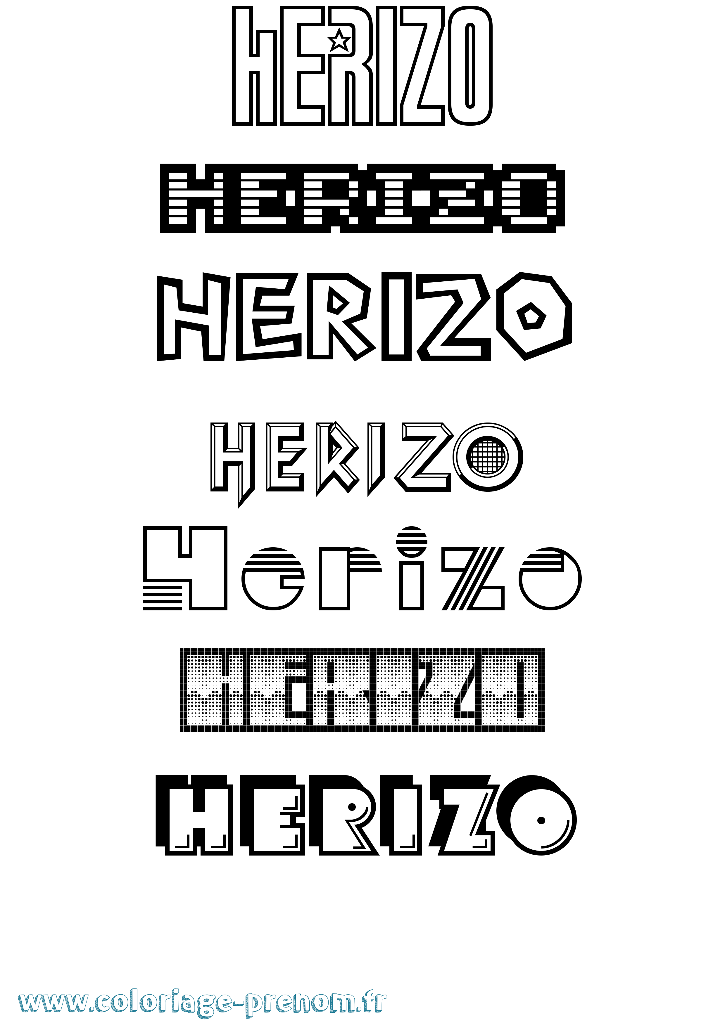 Coloriage Herizo Jeux Vidéos Coloriage prénom Herizo Jeux Vidéos