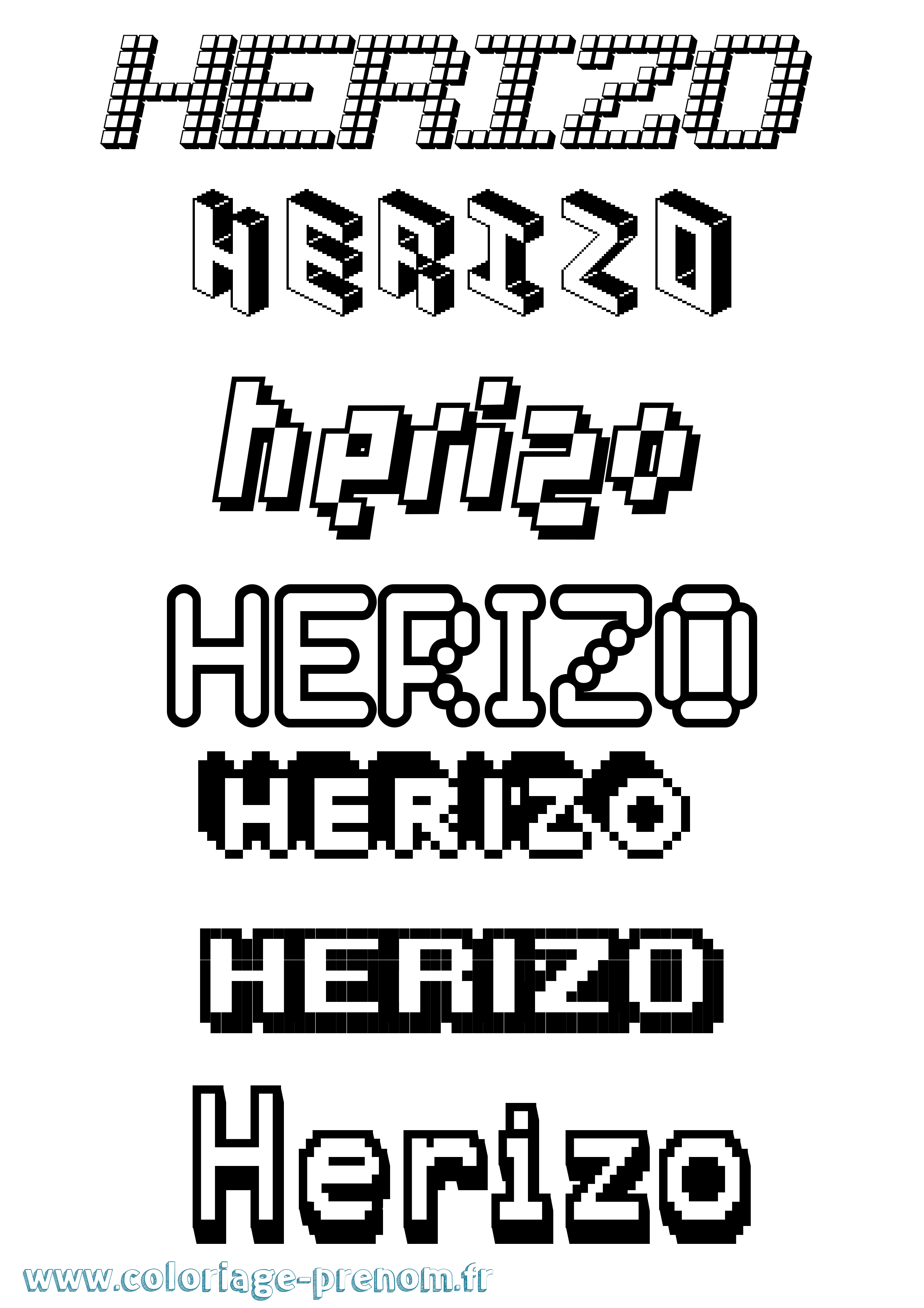 Coloriage Herizo Pixel Coloriage prénom Herizo Pixel