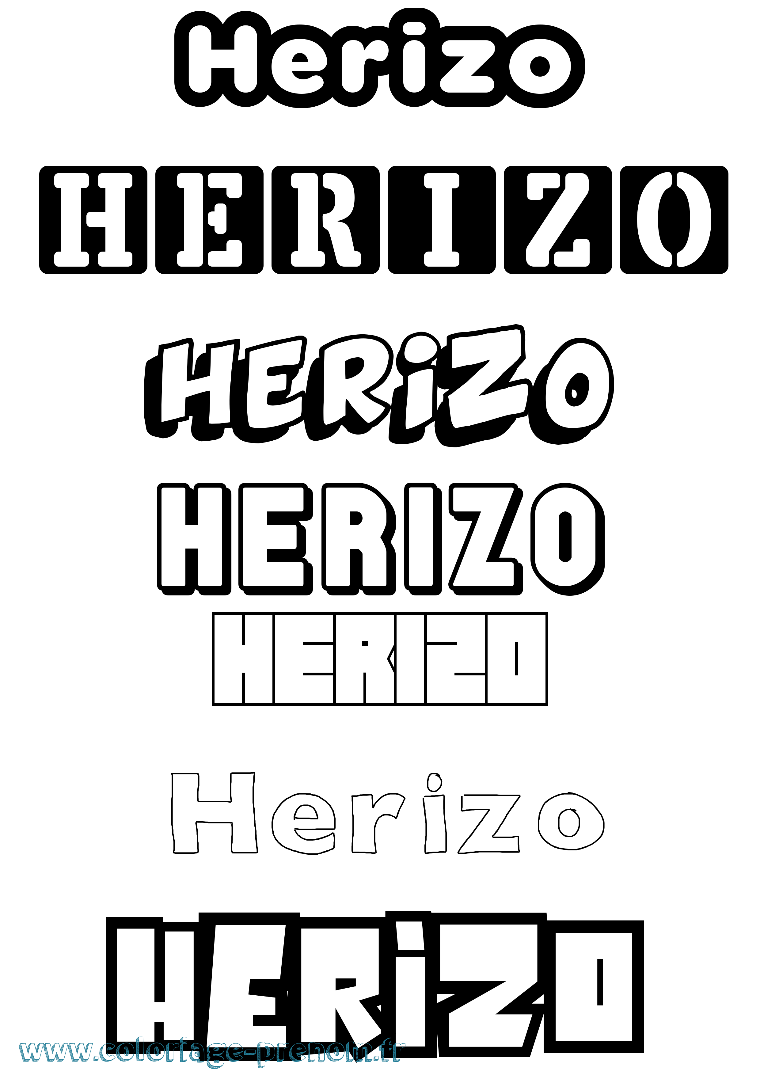 Coloriage Herizo Simple Coloriage prénom Herizo Simple