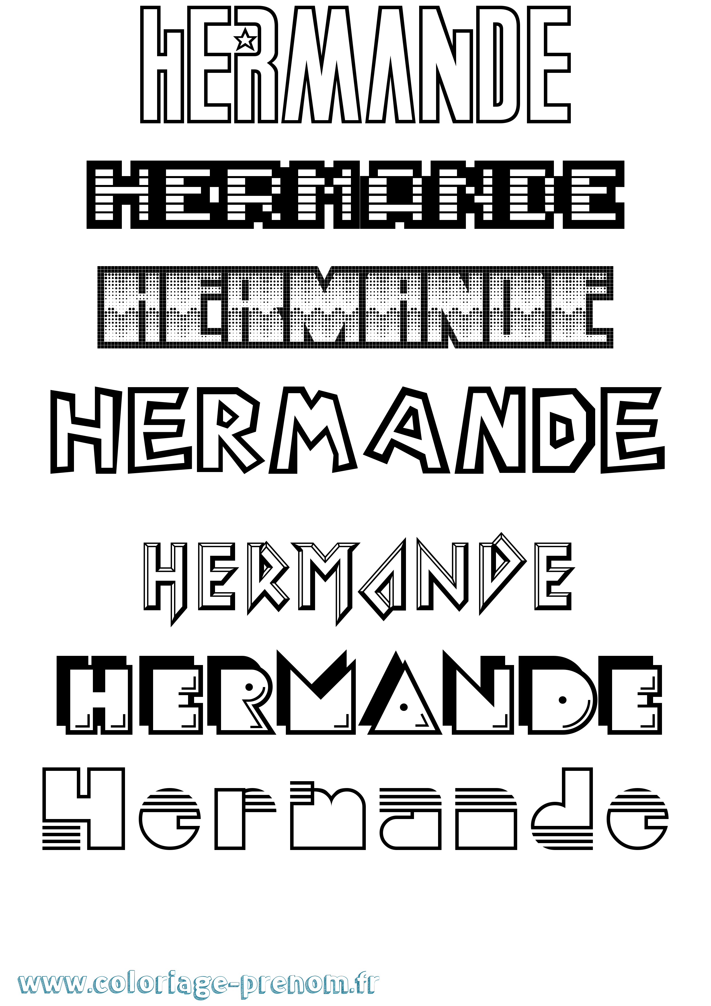 Coloriage Hermande Jeux Vidéos Coloriage prénom Hermande Jeux Vidéos