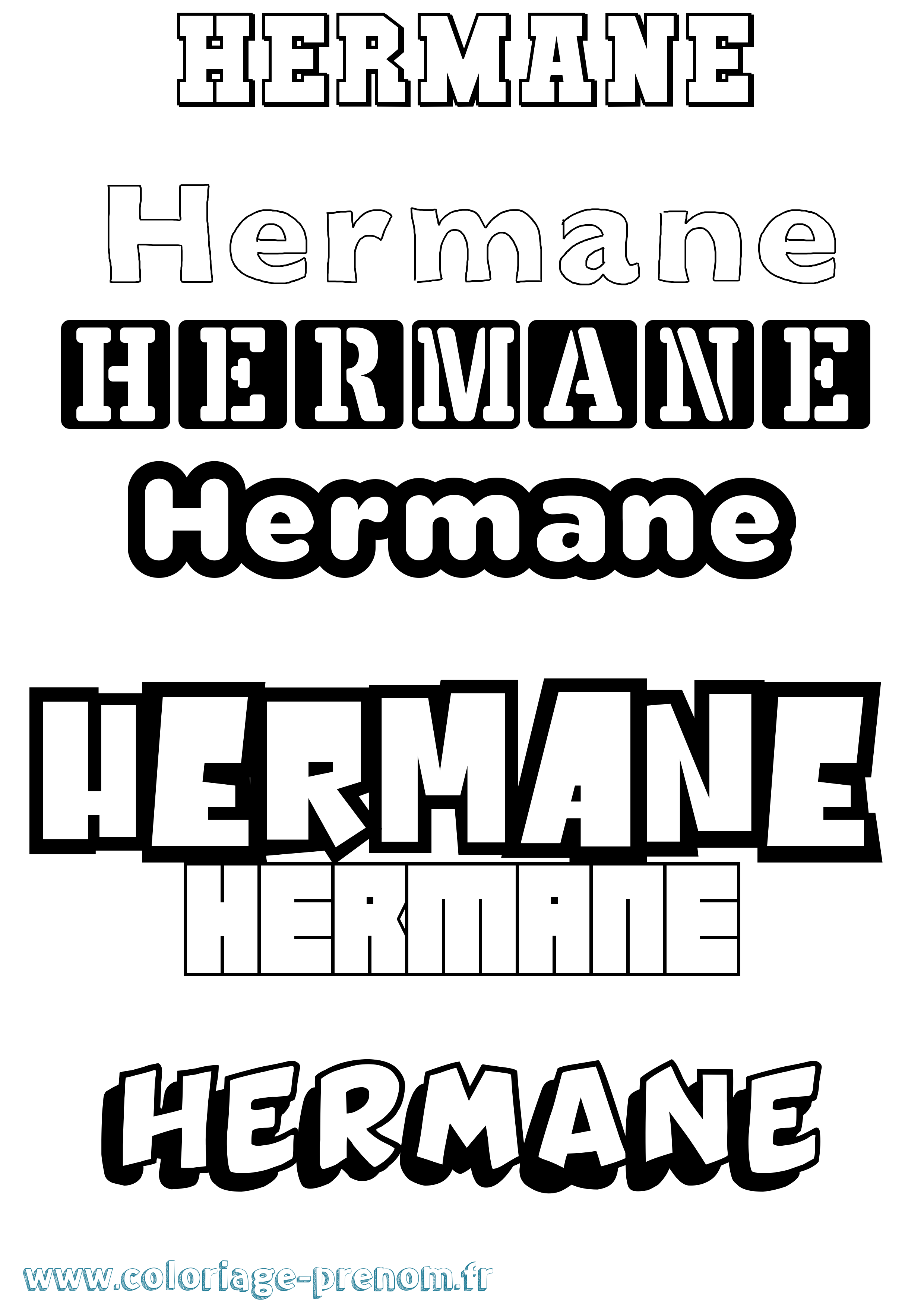 Coloriage Hermane Simple Coloriage prénom Hermane Simple