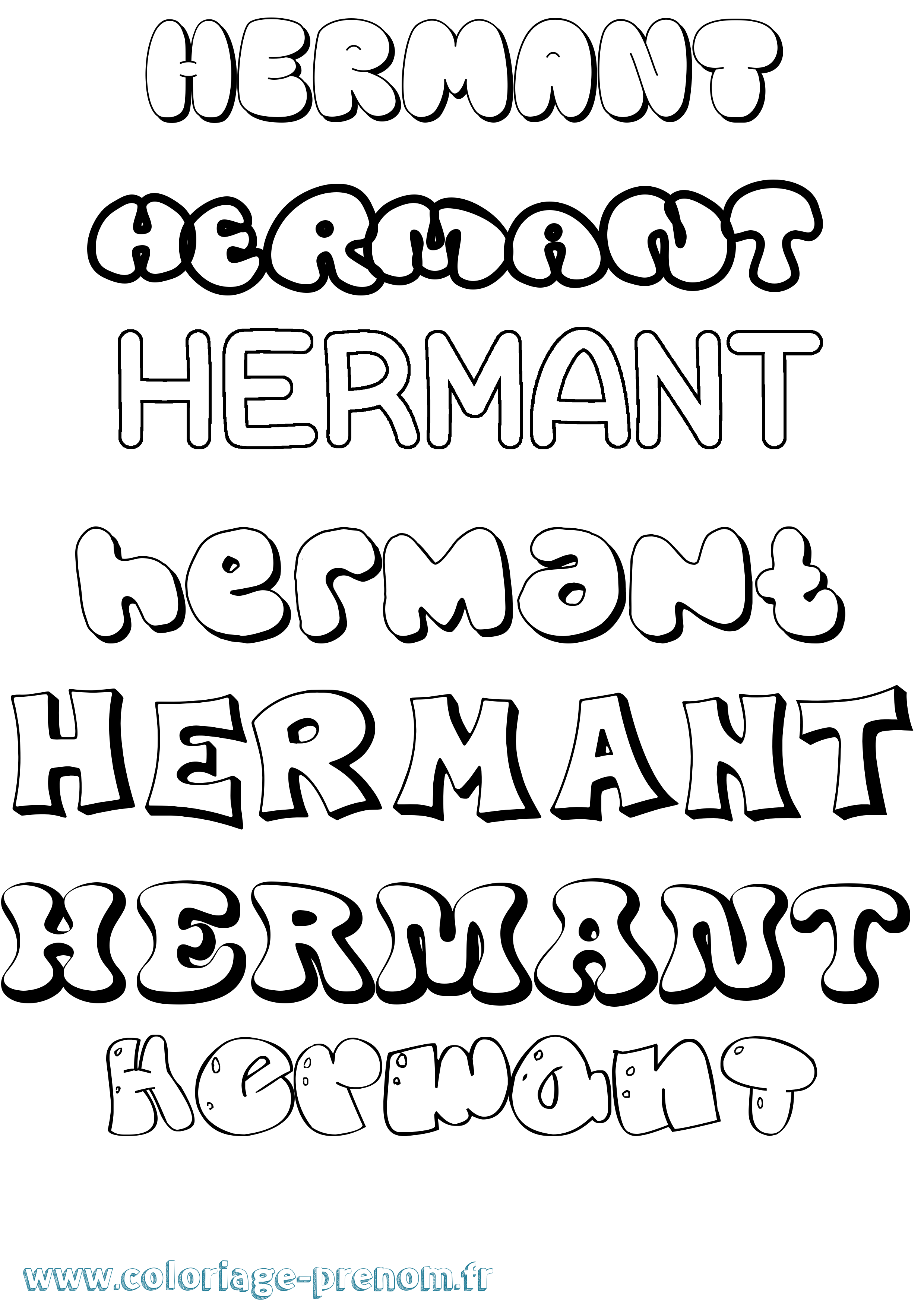 Coloriage Hermant Bubble Coloriage prénom Hermant Bubble
