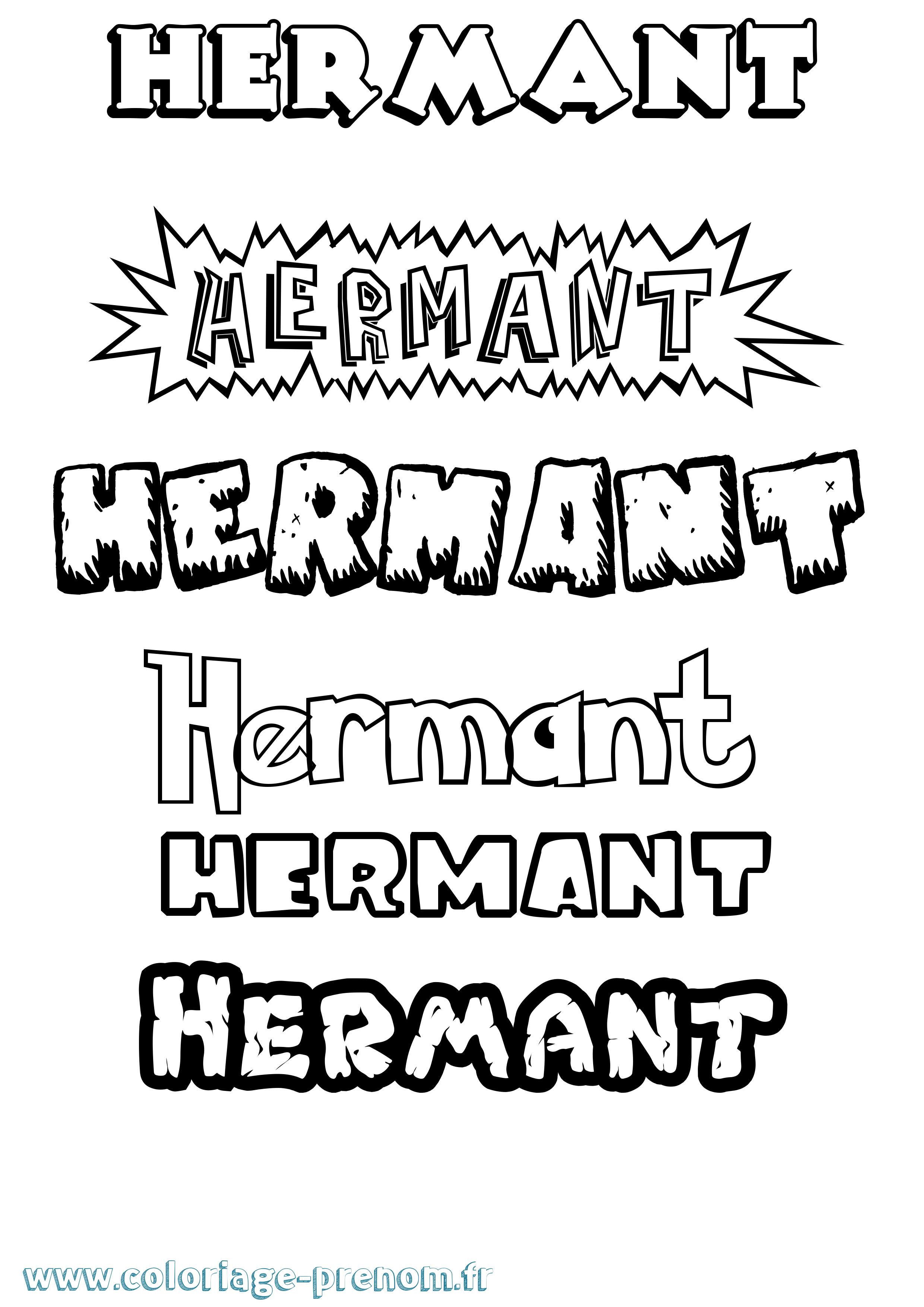 Coloriage Hermant Dessin Animé Coloriage prénom Hermant Dessin Animé