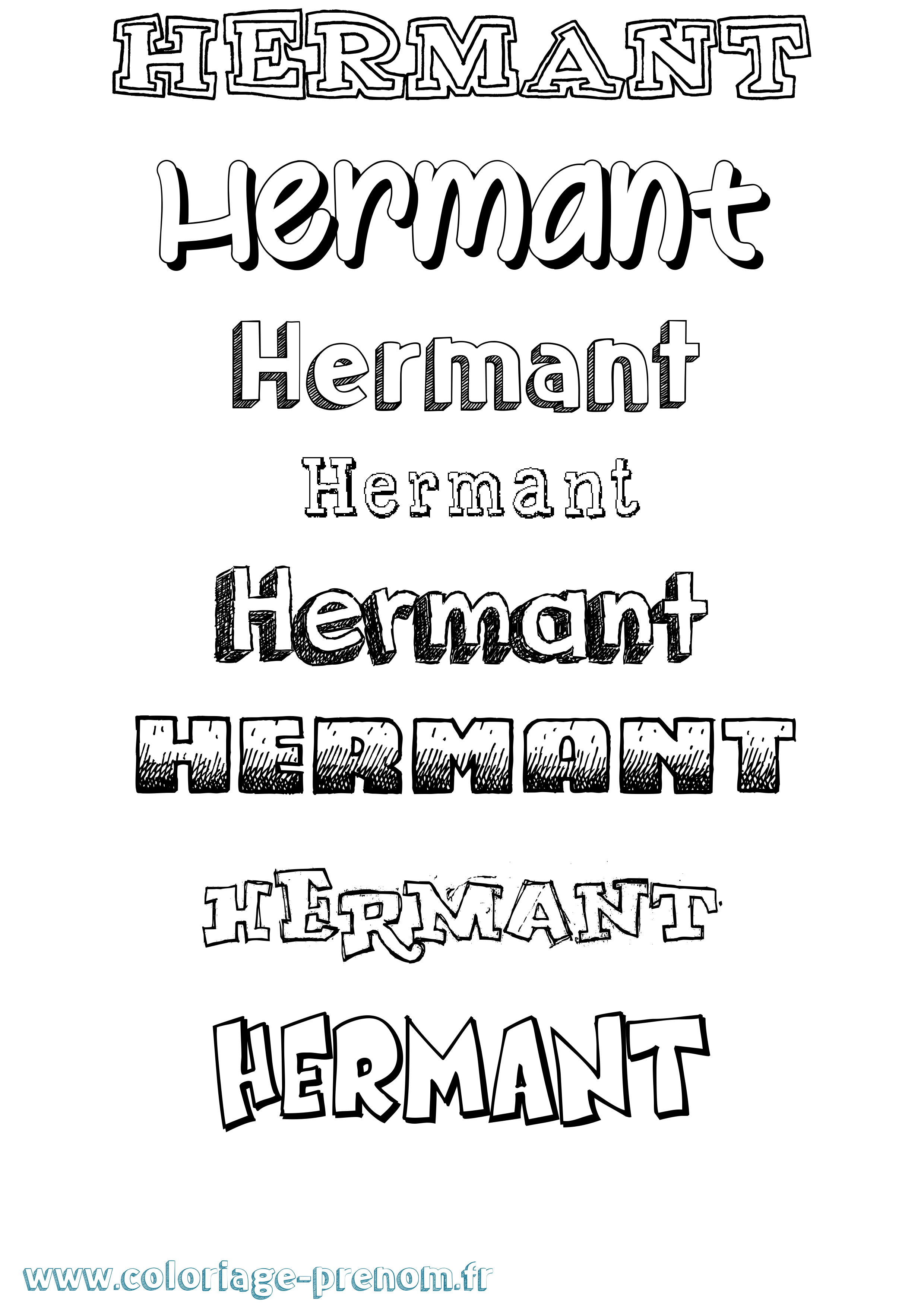 Coloriage Hermant Dessiné Coloriage prénom Hermant Dessiné