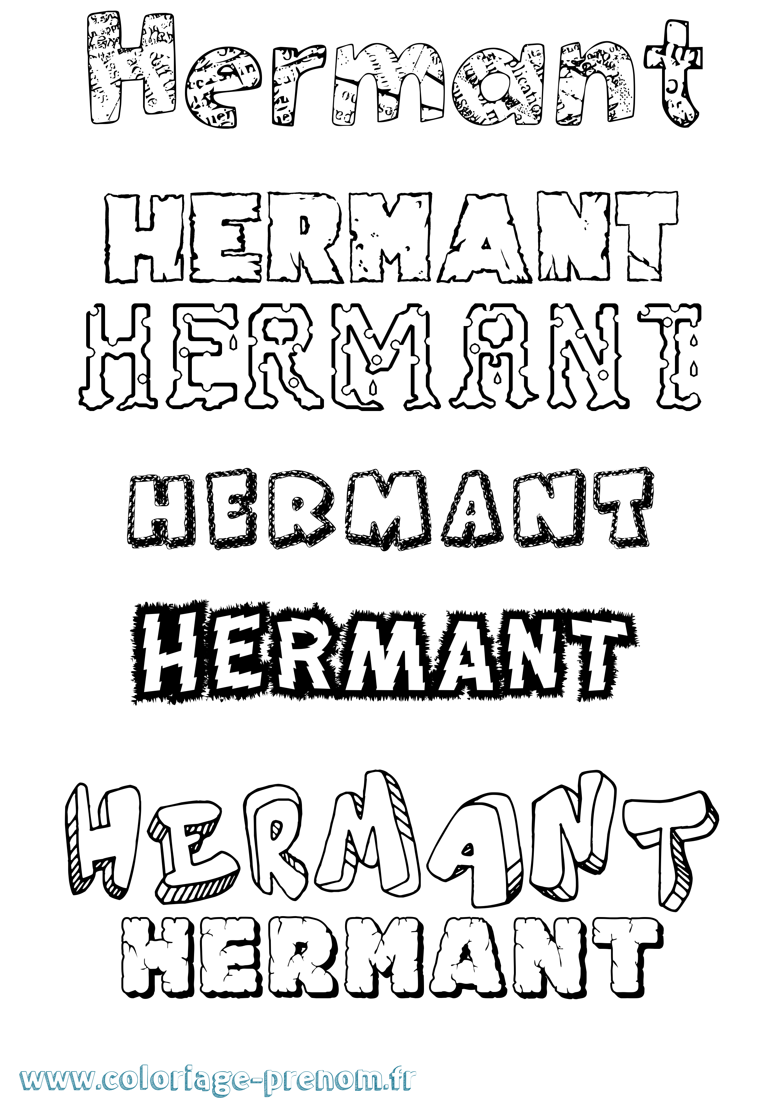 Coloriage Hermant Destructuré Coloriage prénom Hermant Destructuré
