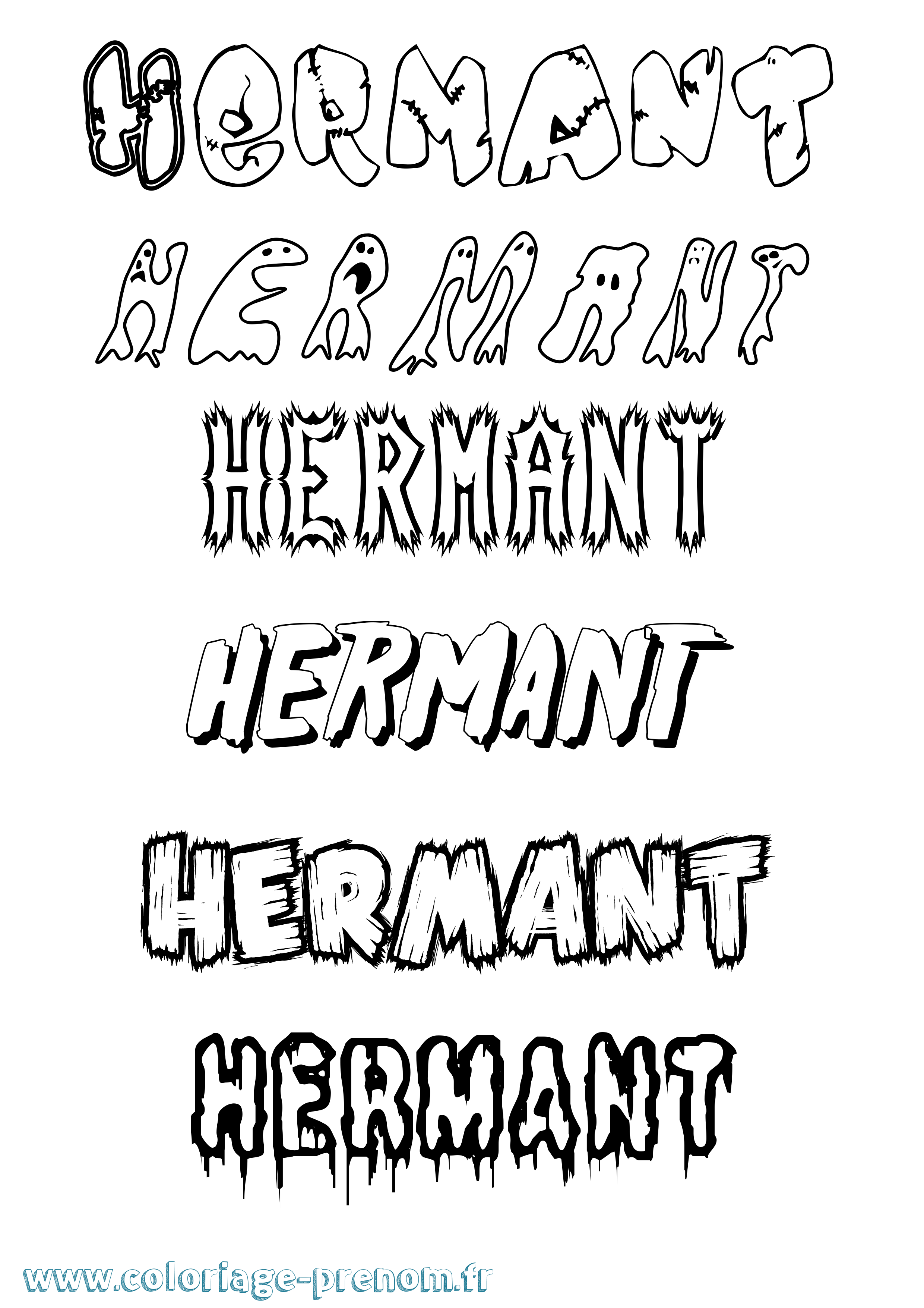 Coloriage Hermant Frisson Coloriage prénom Hermant Frisson