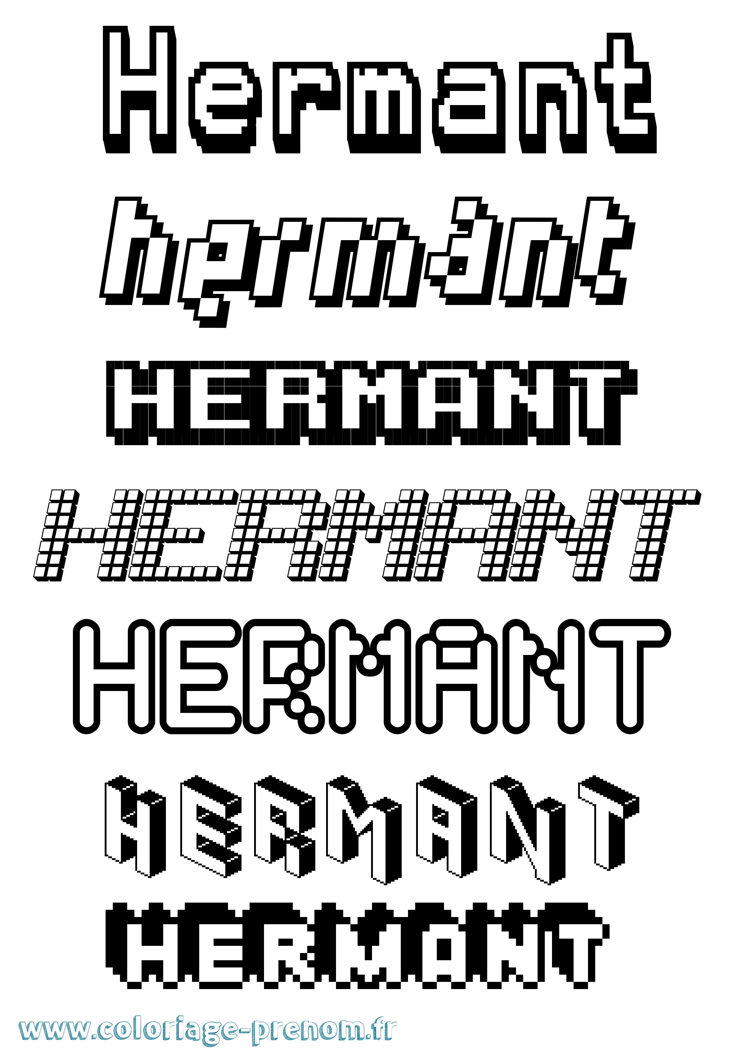 Coloriage Hermant Pixel Coloriage prénom Hermant Pixel