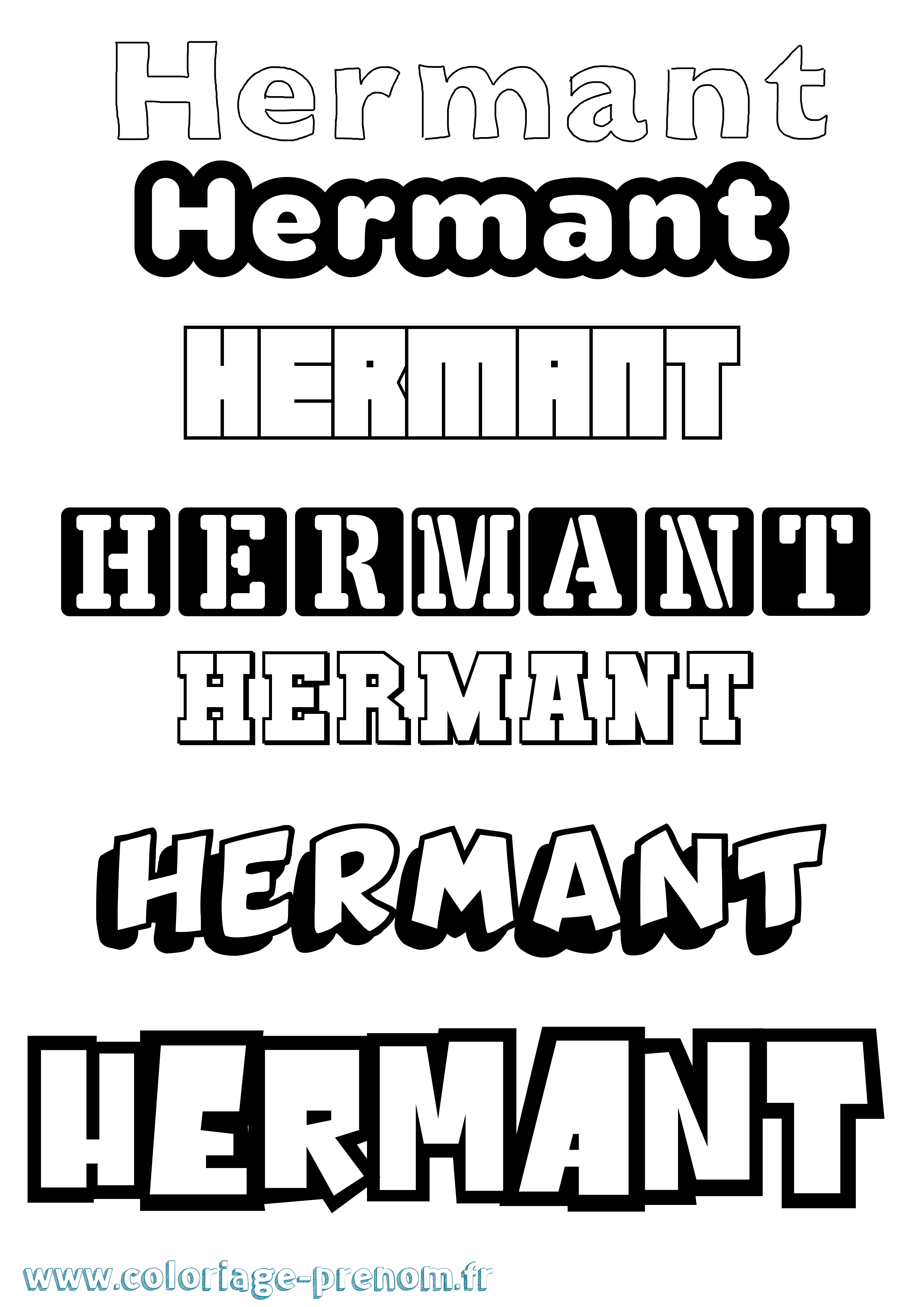 Coloriage Hermant Simple Coloriage prénom Hermant Simple
