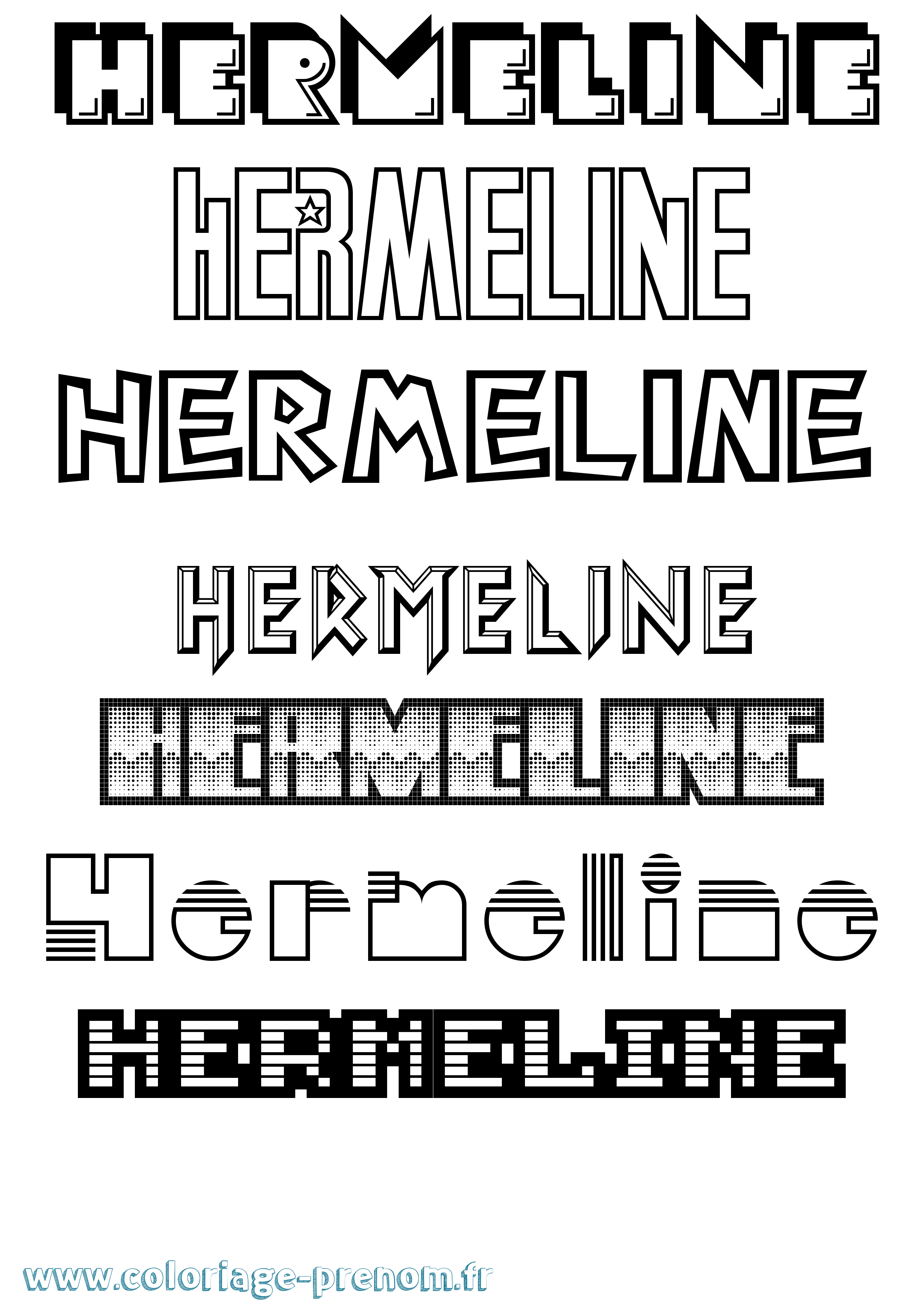 Coloriage Hermeline Jeux Vidéos Coloriage prénom Hermeline Jeux Vidéos