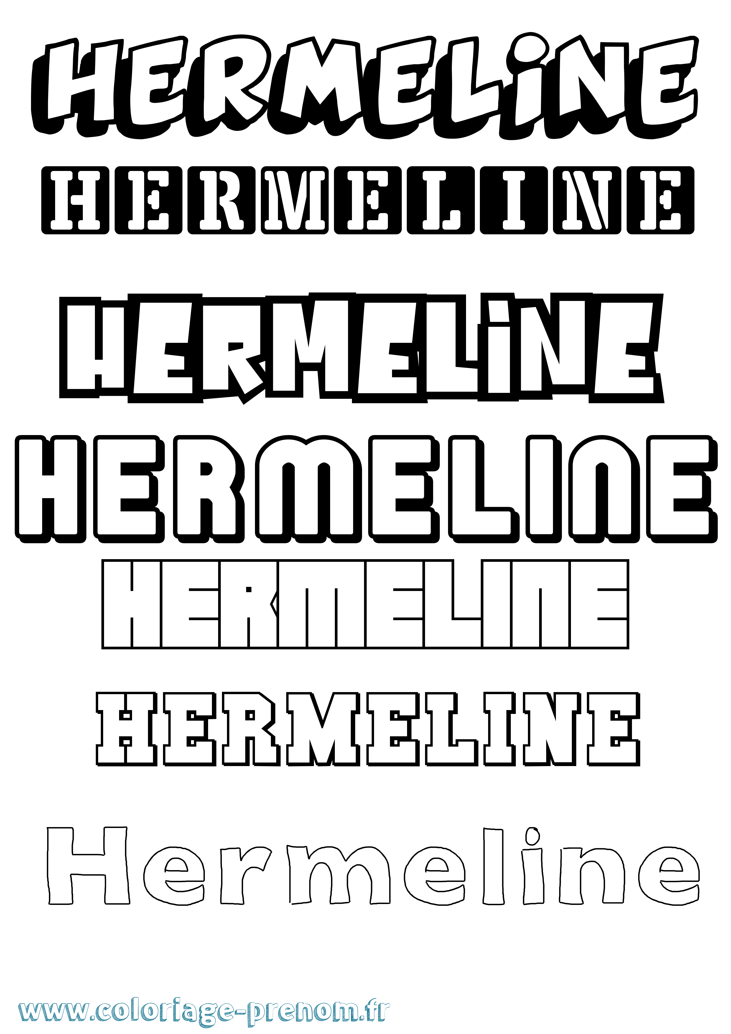 Coloriage Hermeline Simple Coloriage prénom Hermeline Simple
