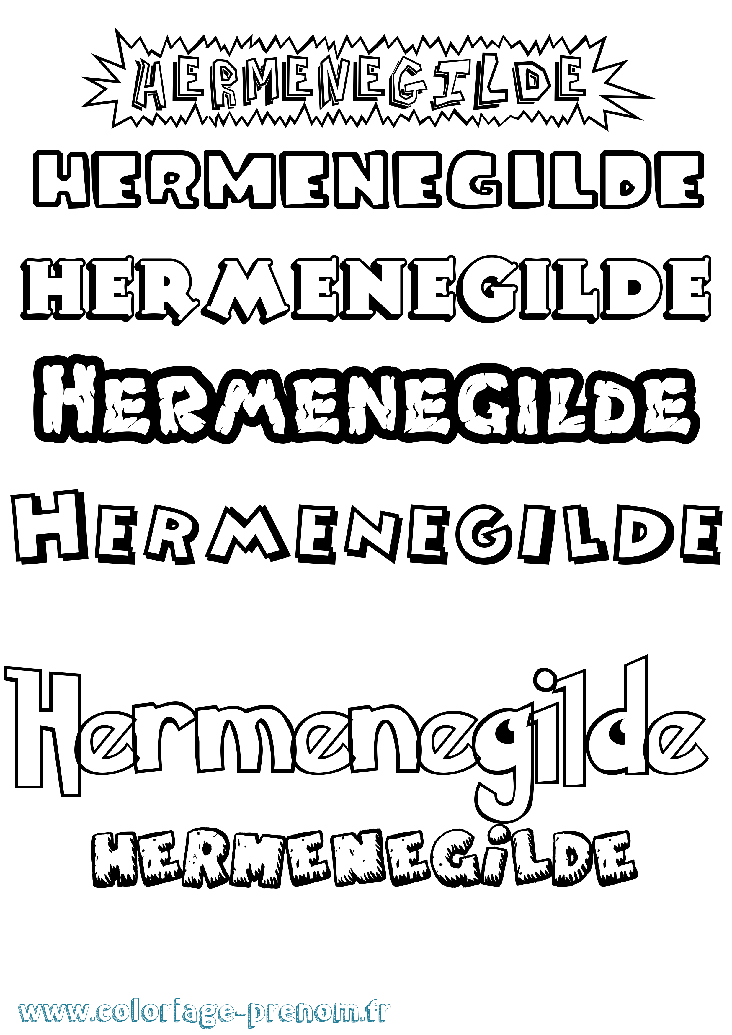 Coloriage Hermenegilde Dessin Animé Coloriage prénom Hermenegilde Dessin Animé