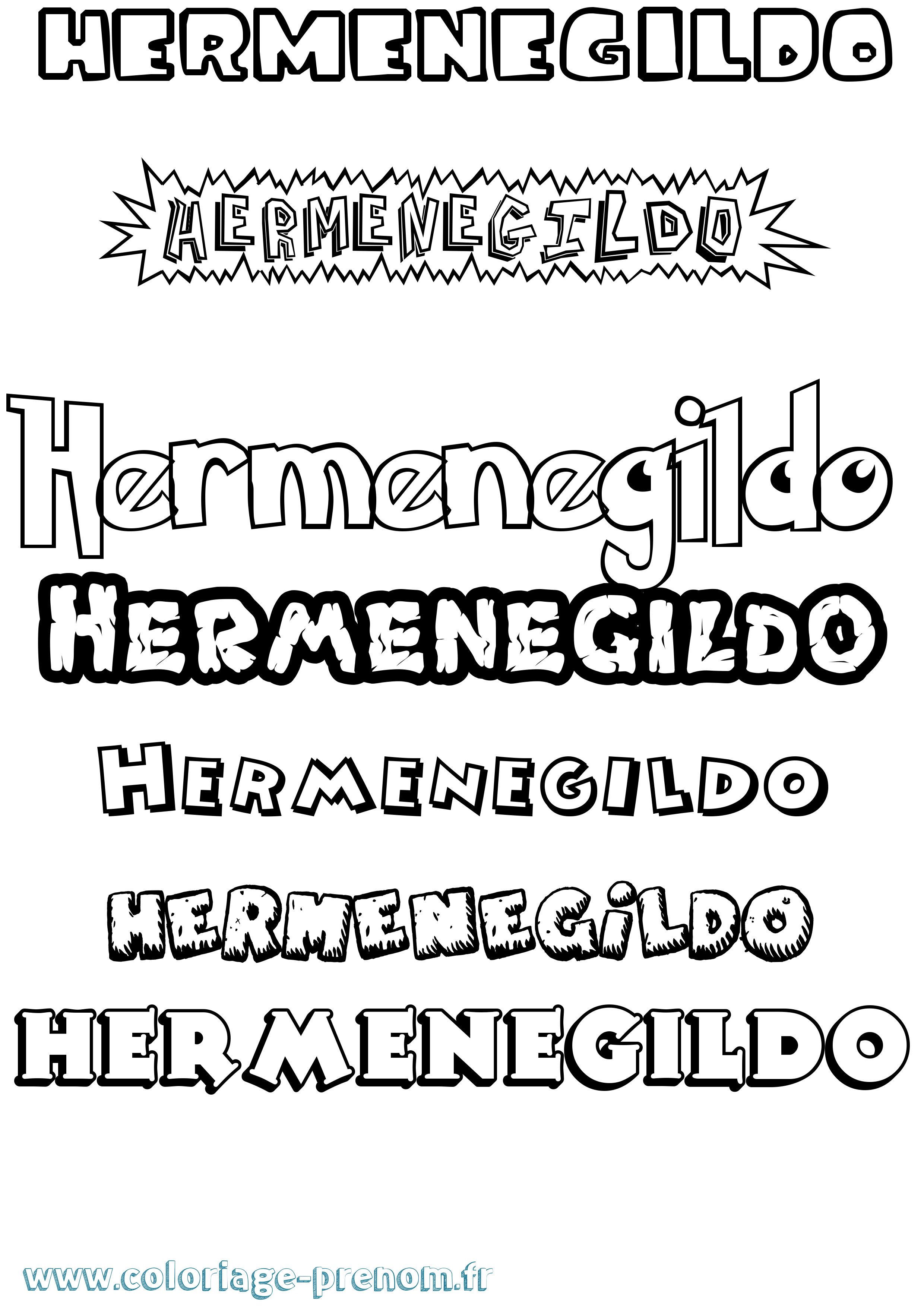 Coloriage Hermenegildo Dessin Animé Coloriage prénom Hermenegildo Dessin Animé