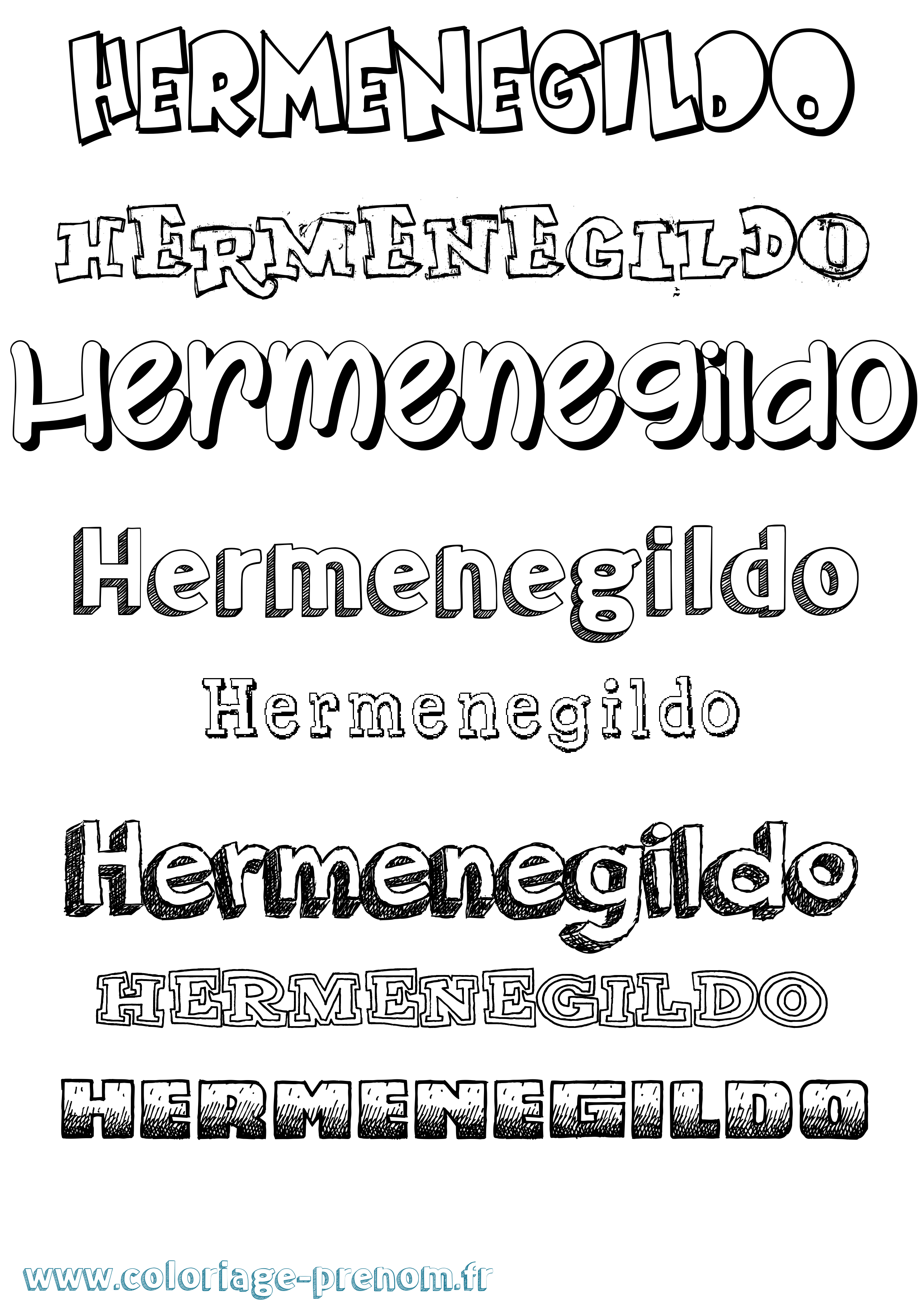 Coloriage Hermenegildo Dessiné Coloriage prénom Hermenegildo Dessiné