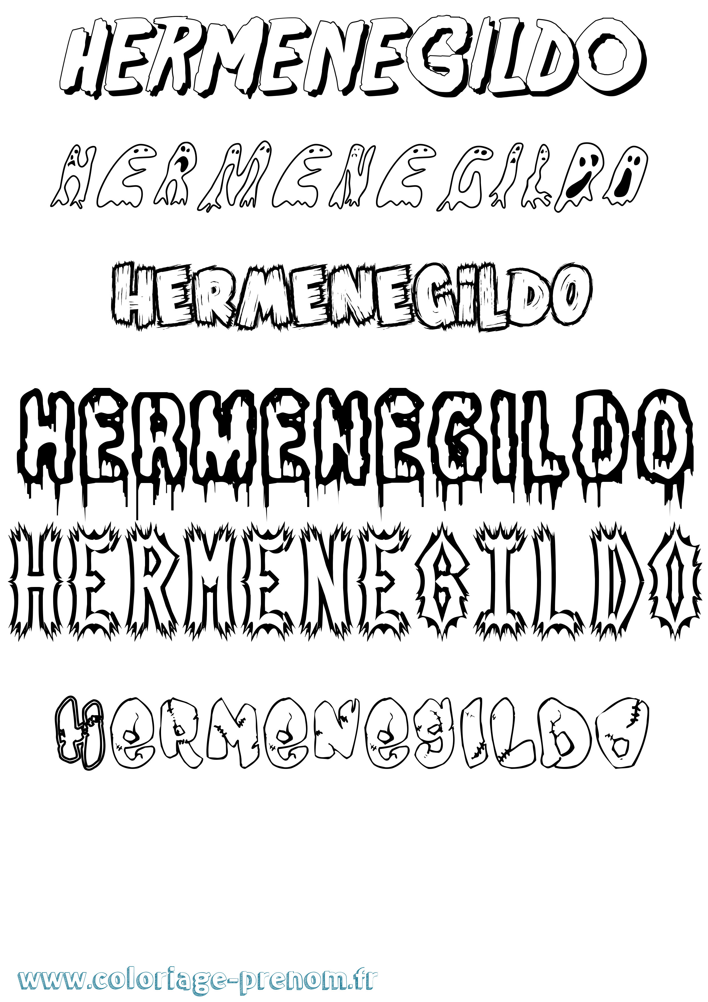 Coloriage Hermenegildo Frisson Coloriage prénom Hermenegildo Frisson