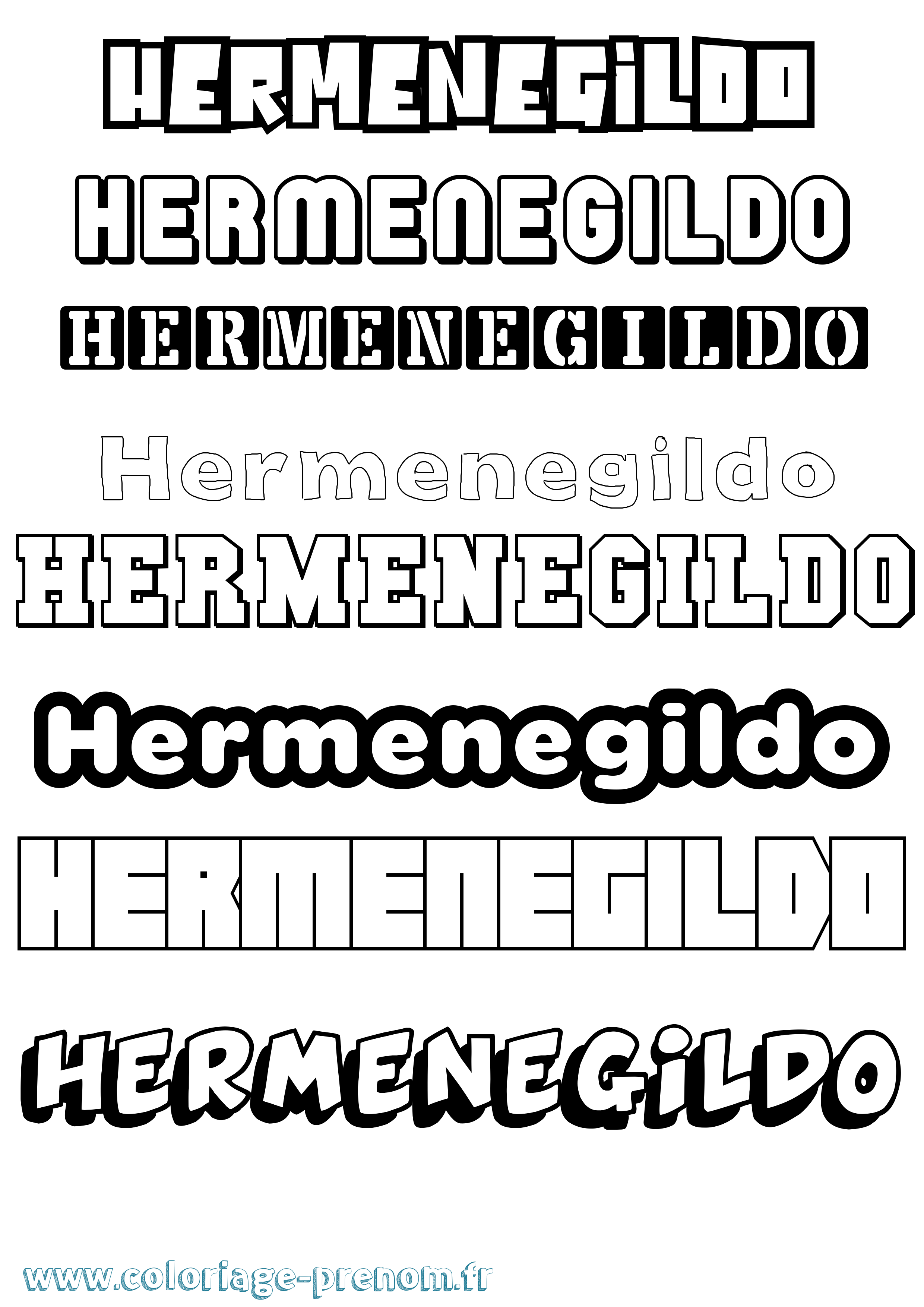 Coloriage Hermenegildo Simple Coloriage prénom Hermenegildo Simple