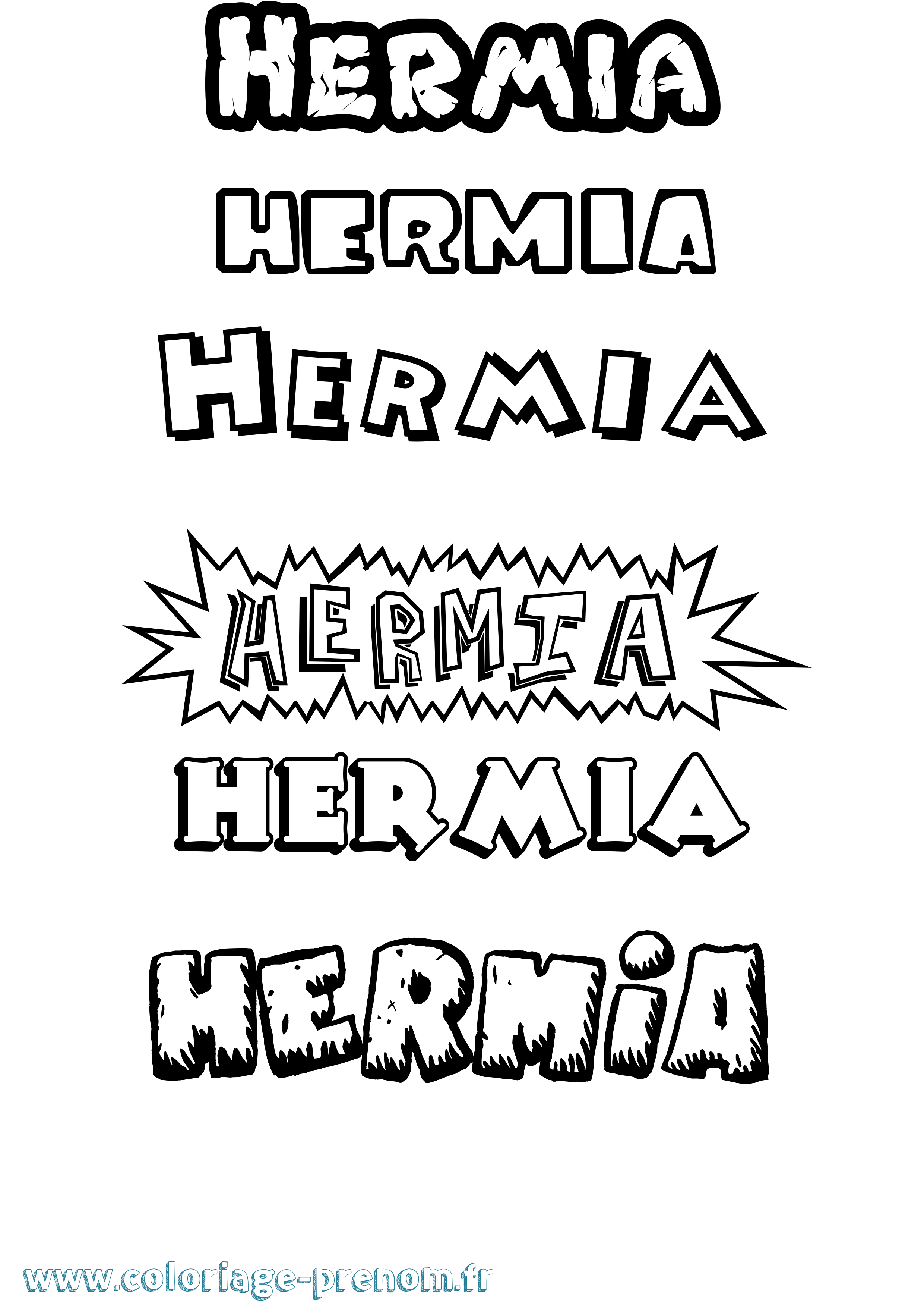 Coloriage Hermia Dessin Animé Coloriage prénom Hermia Dessin Animé