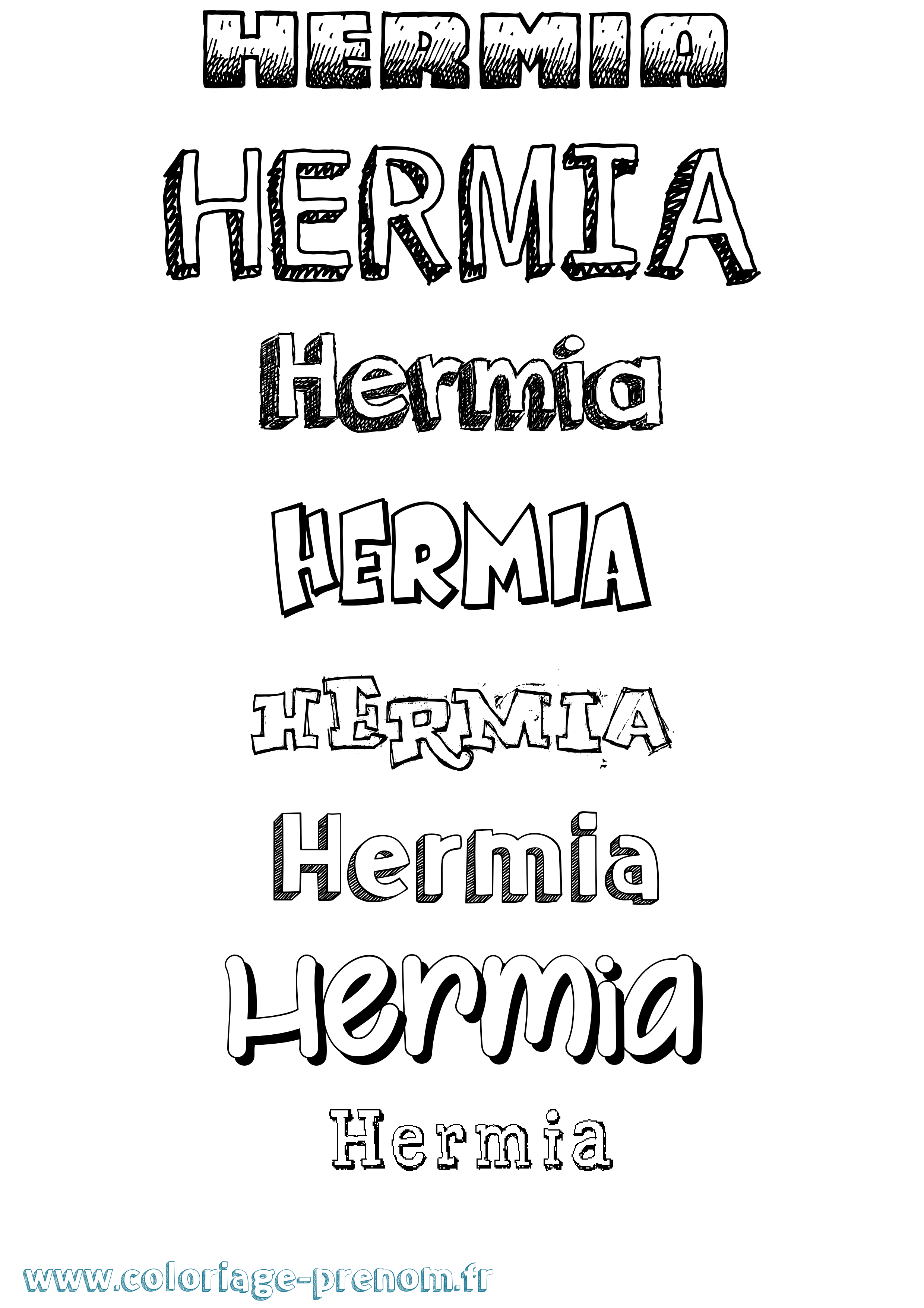 Coloriage Hermia Dessiné Coloriage prénom Hermia Dessiné