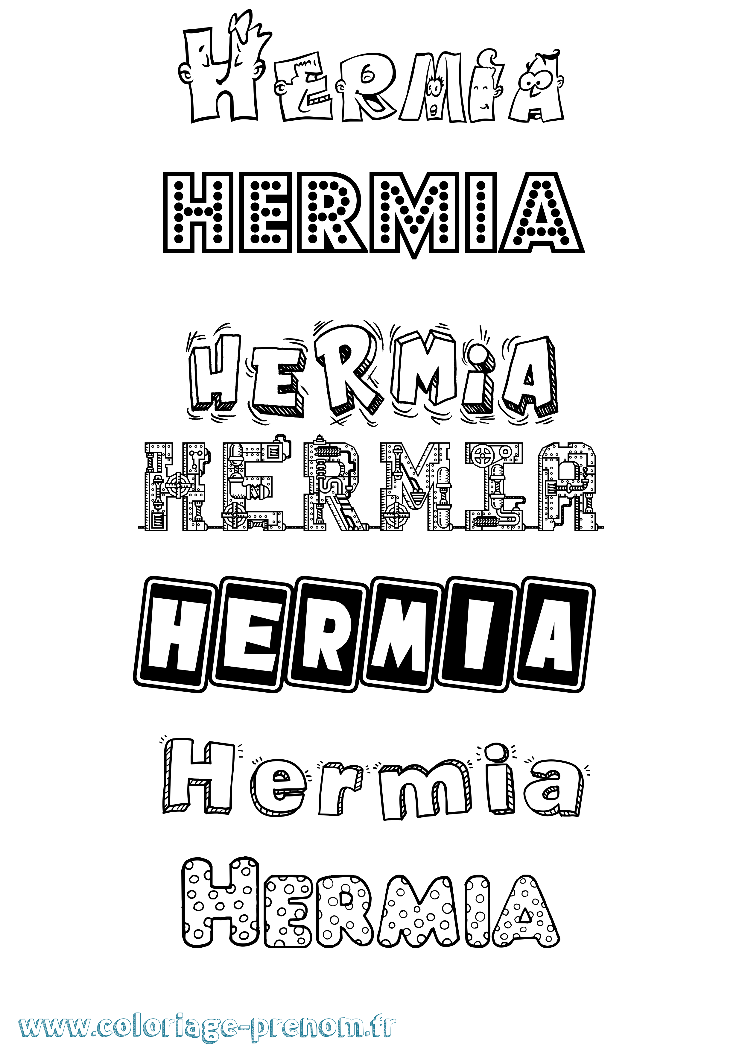 Coloriage Hermia Fun Coloriage prénom Hermia Fun