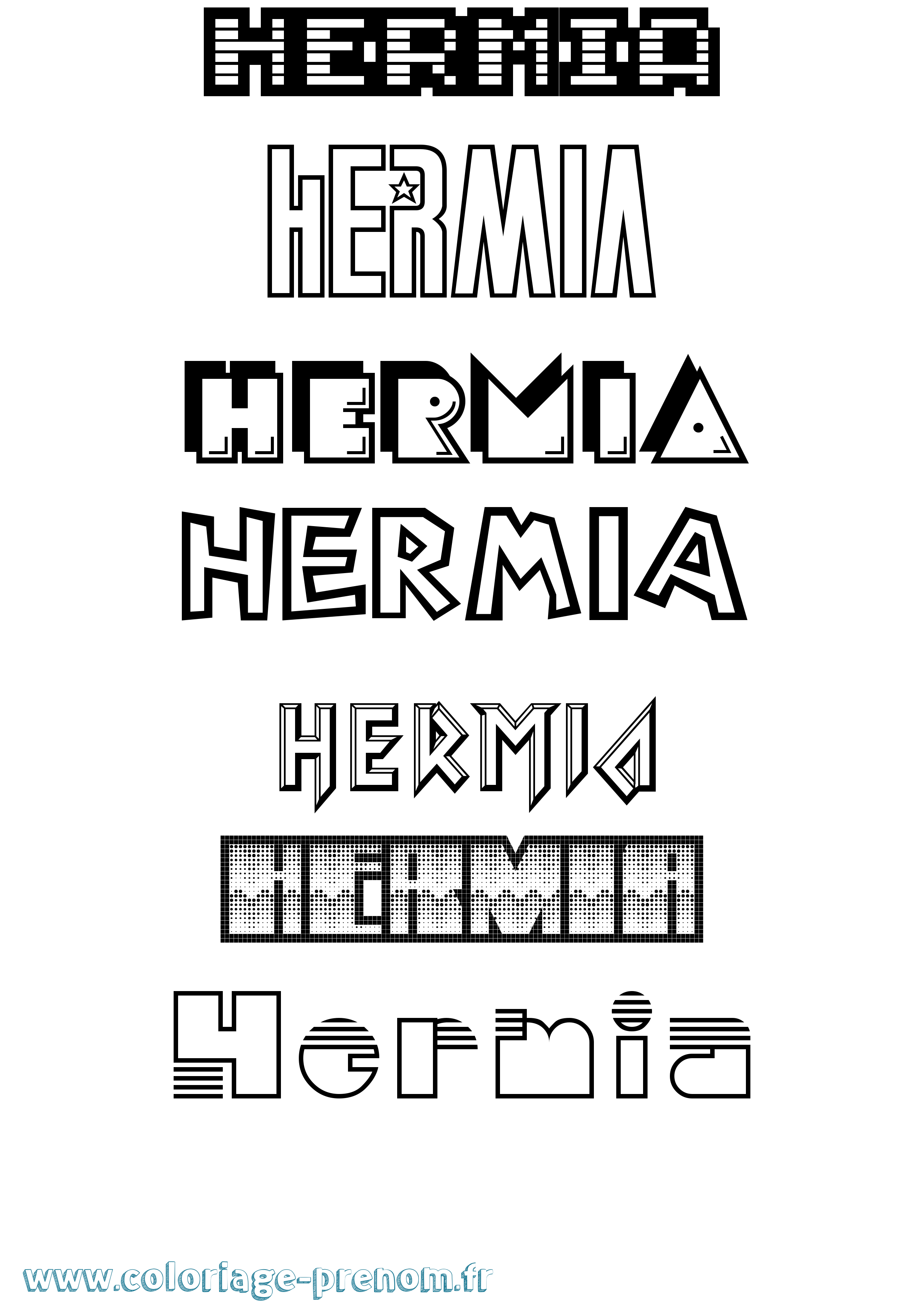 Coloriage Hermia Jeux Vidéos Coloriage prénom Hermia Jeux Vidéos