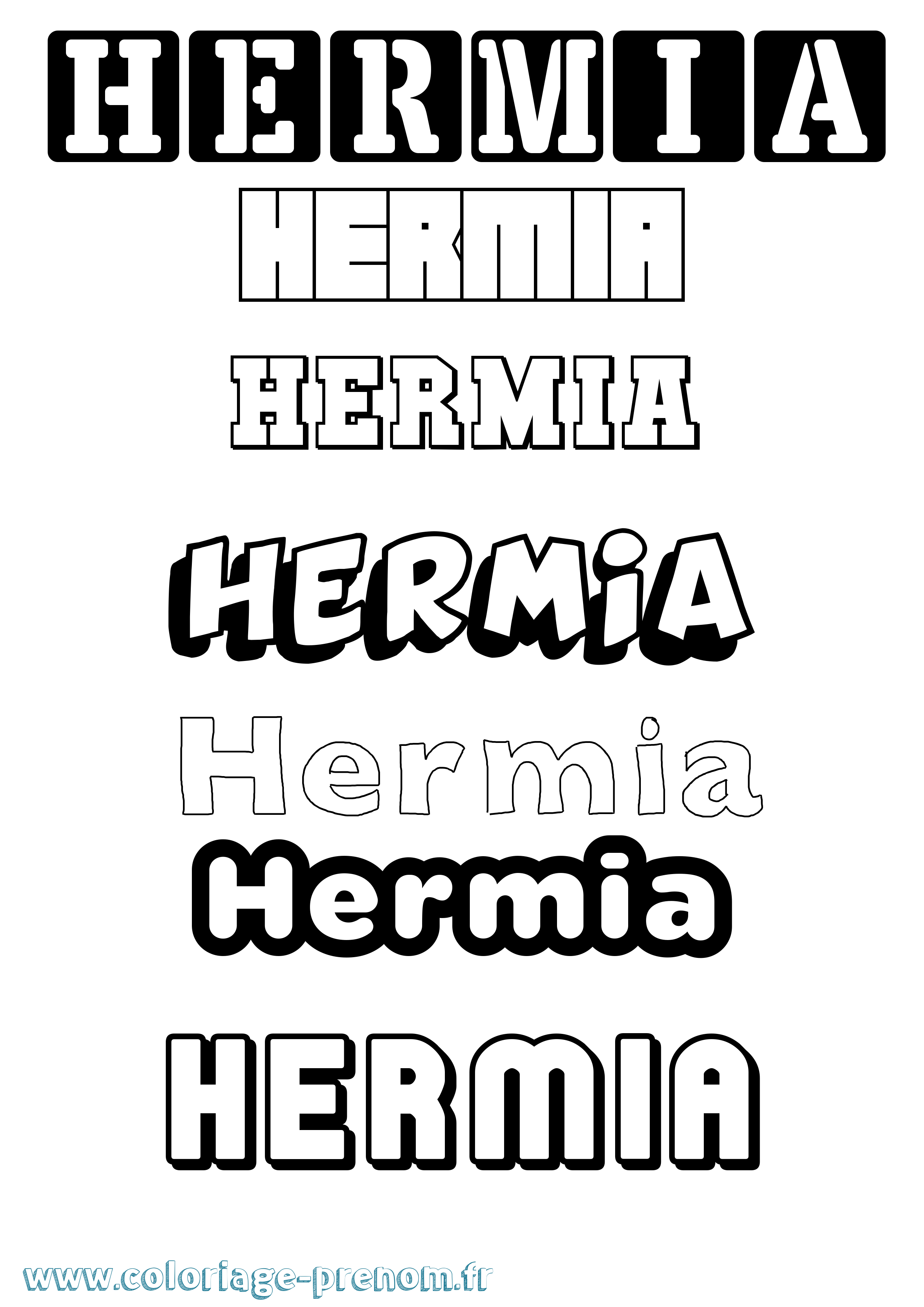 Coloriage Hermia Simple Coloriage prénom Hermia Simple