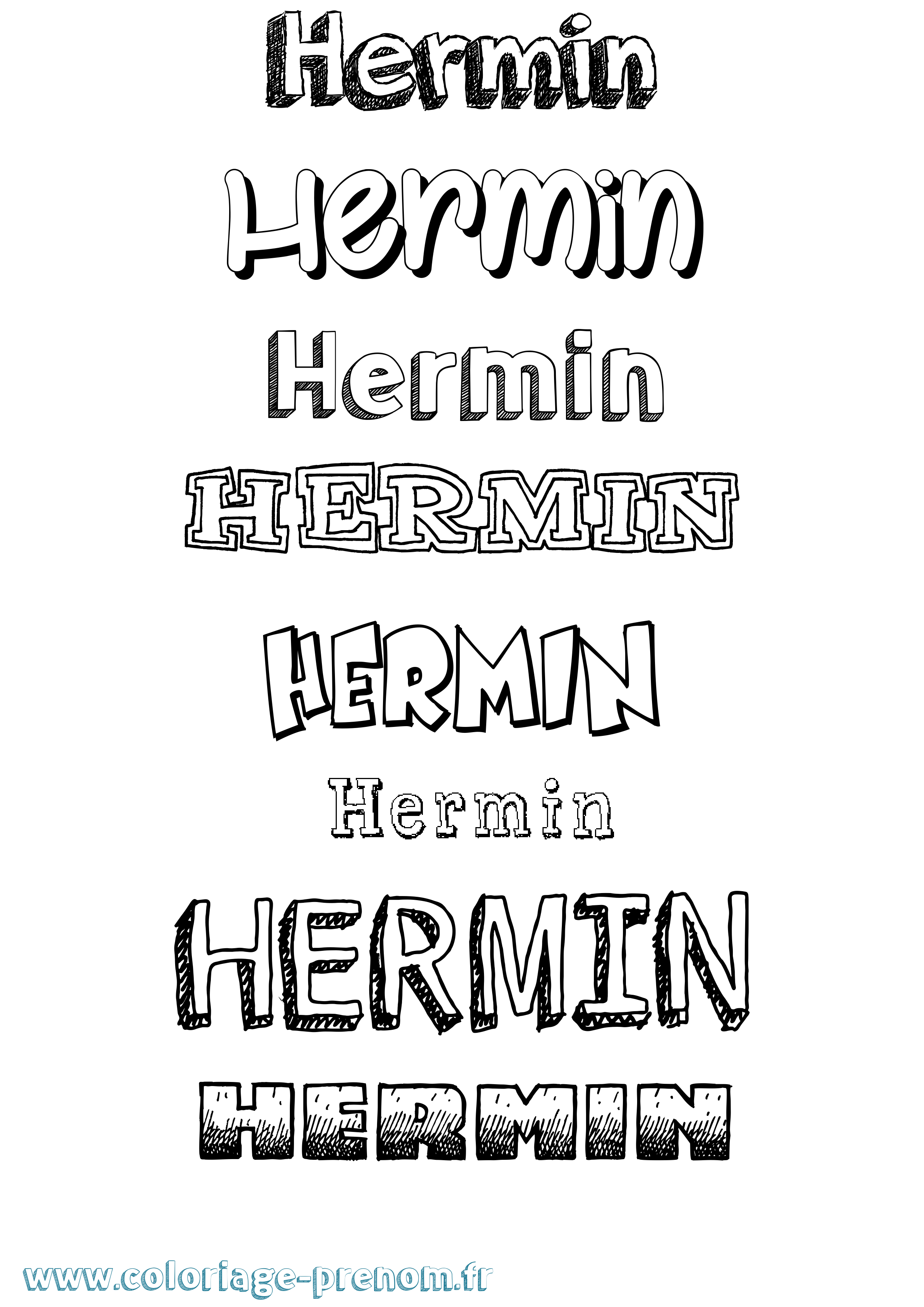 Coloriage Hermin Dessiné Coloriage prénom Hermin Dessiné