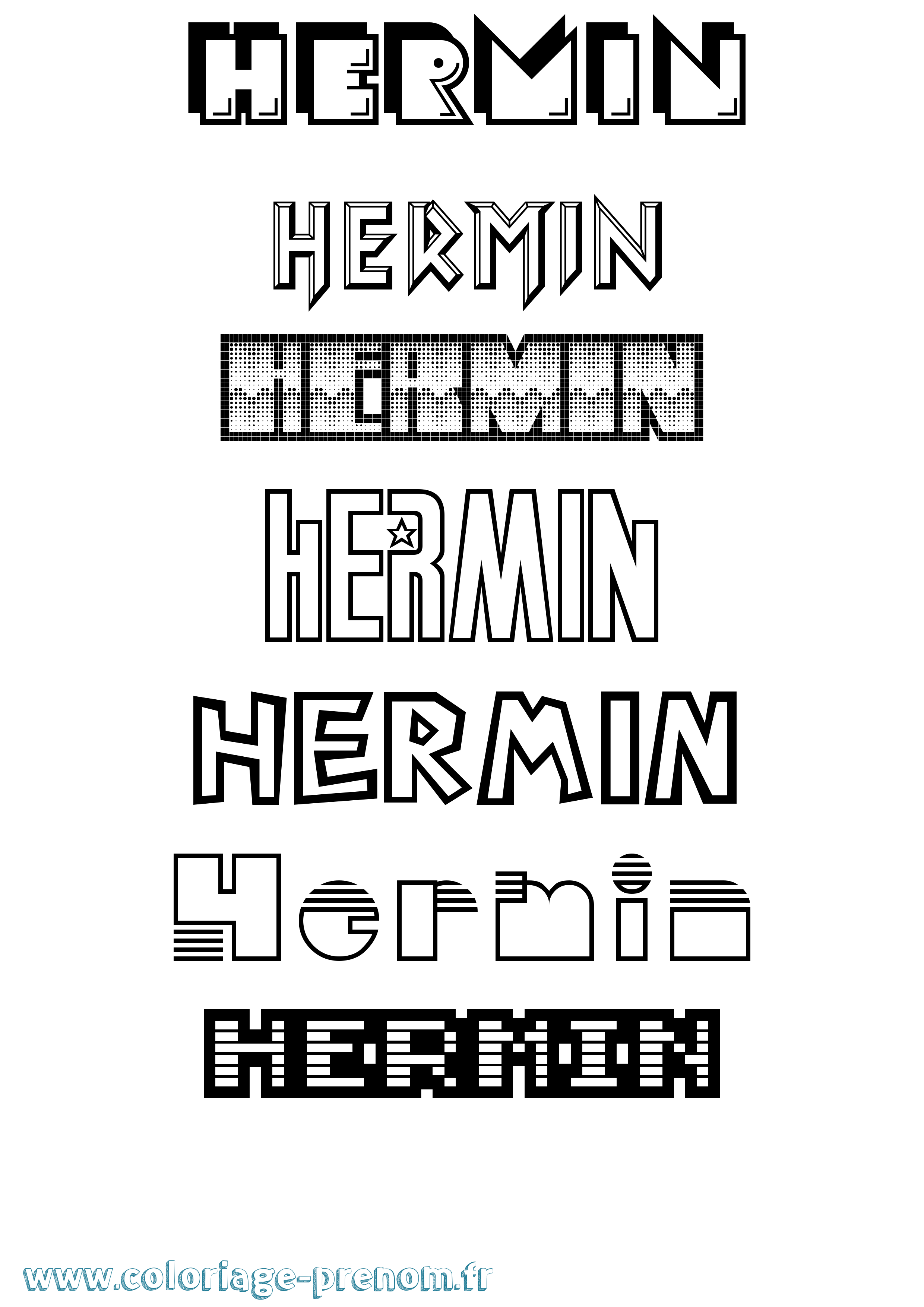 Coloriage Hermin Jeux Vidéos Coloriage prénom Hermin Jeux Vidéos