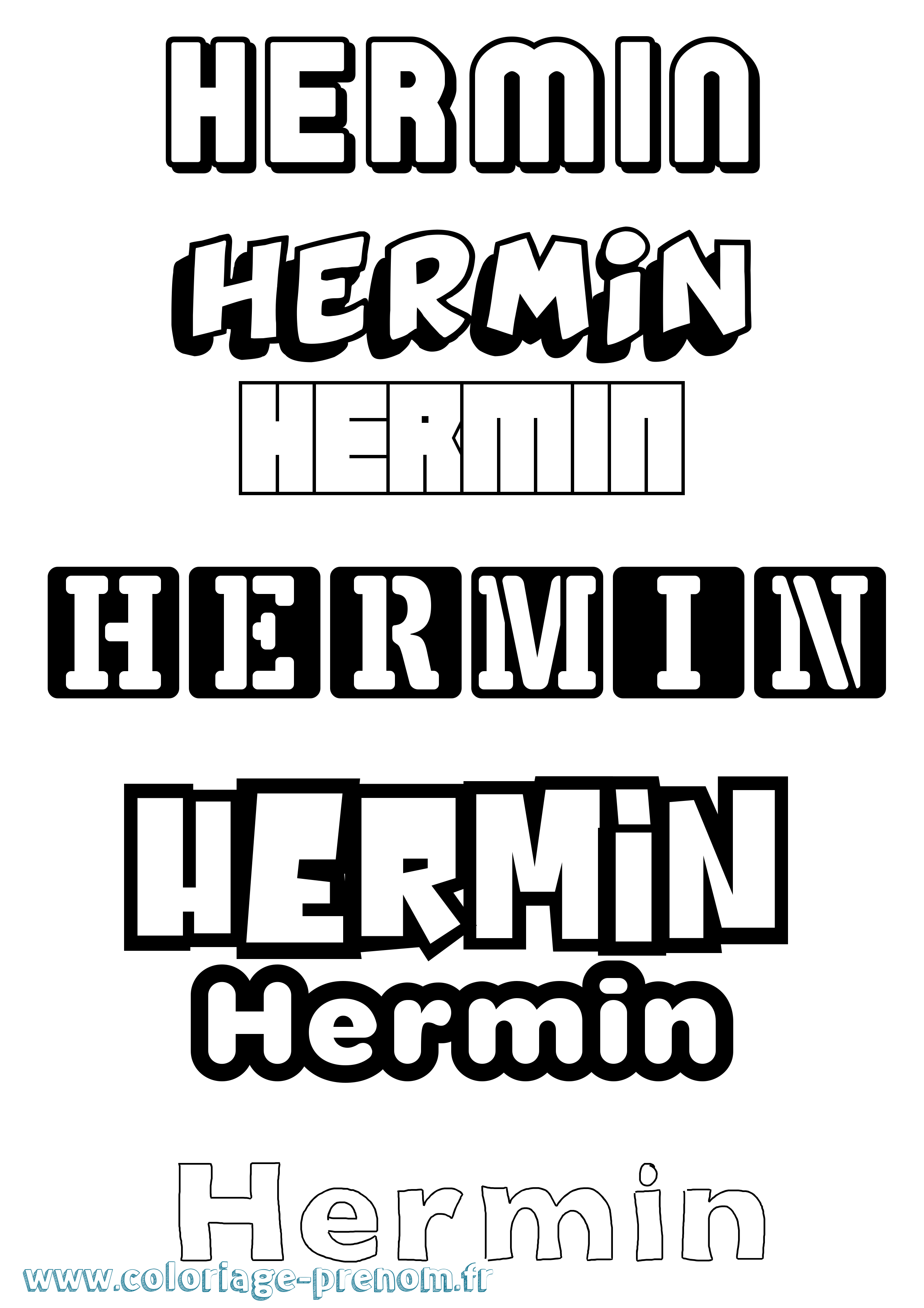 Coloriage Hermin Simple Coloriage prénom Hermin Simple