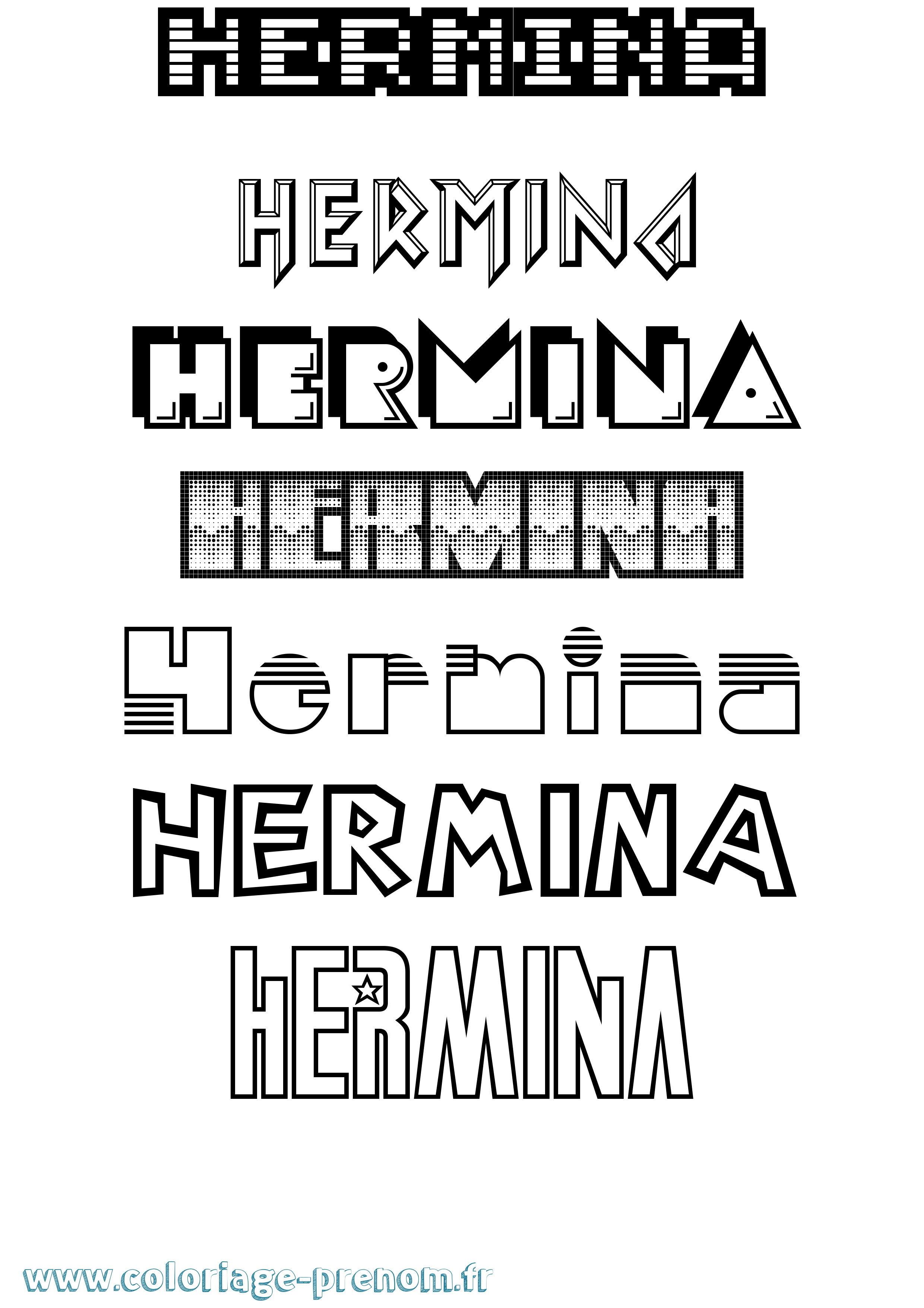 Coloriage Hermina Jeux Vidéos Coloriage prénom Hermina Jeux Vidéos
