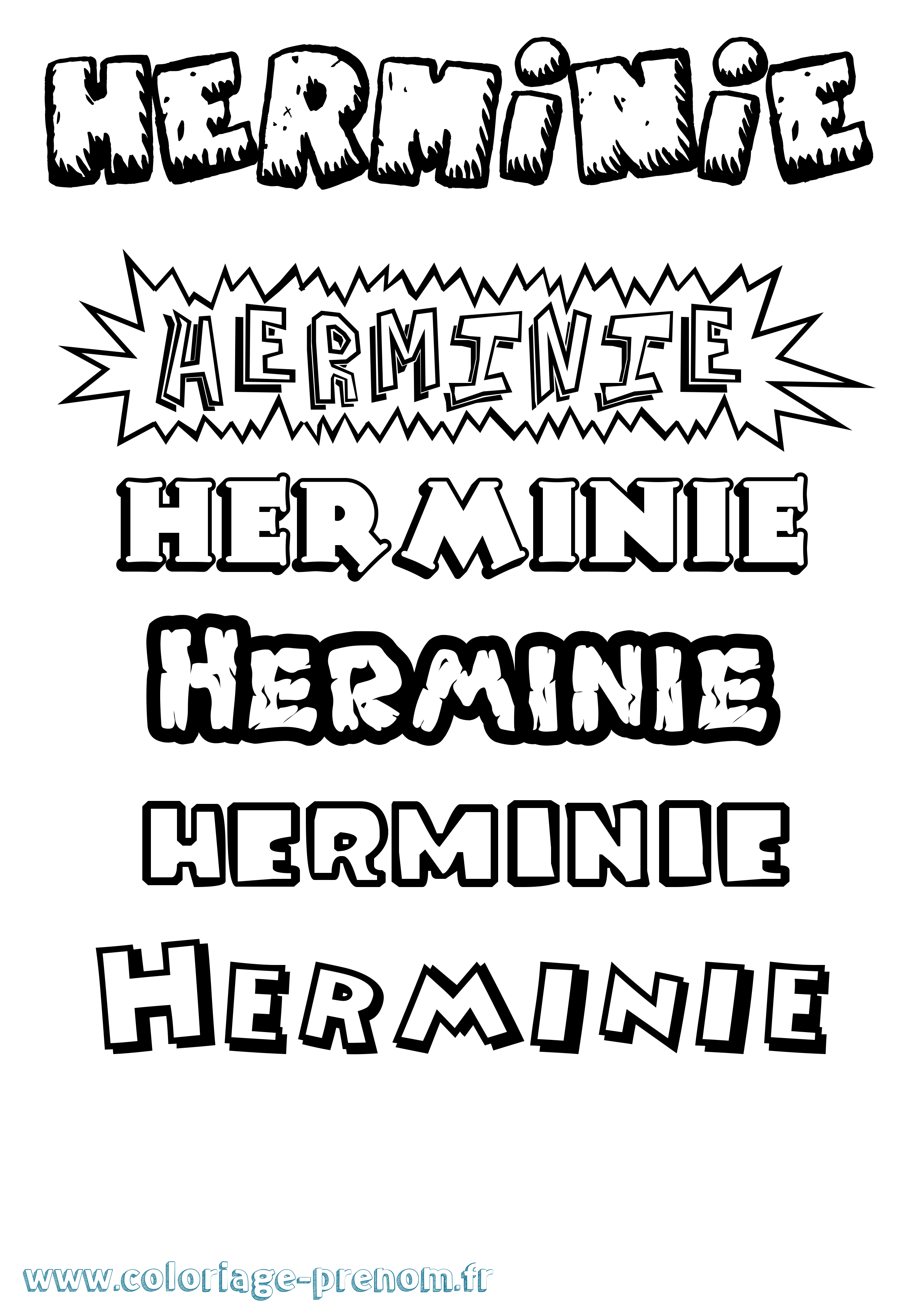 Coloriage Herminie Dessin Animé Coloriage prénom Herminie Dessin Animé