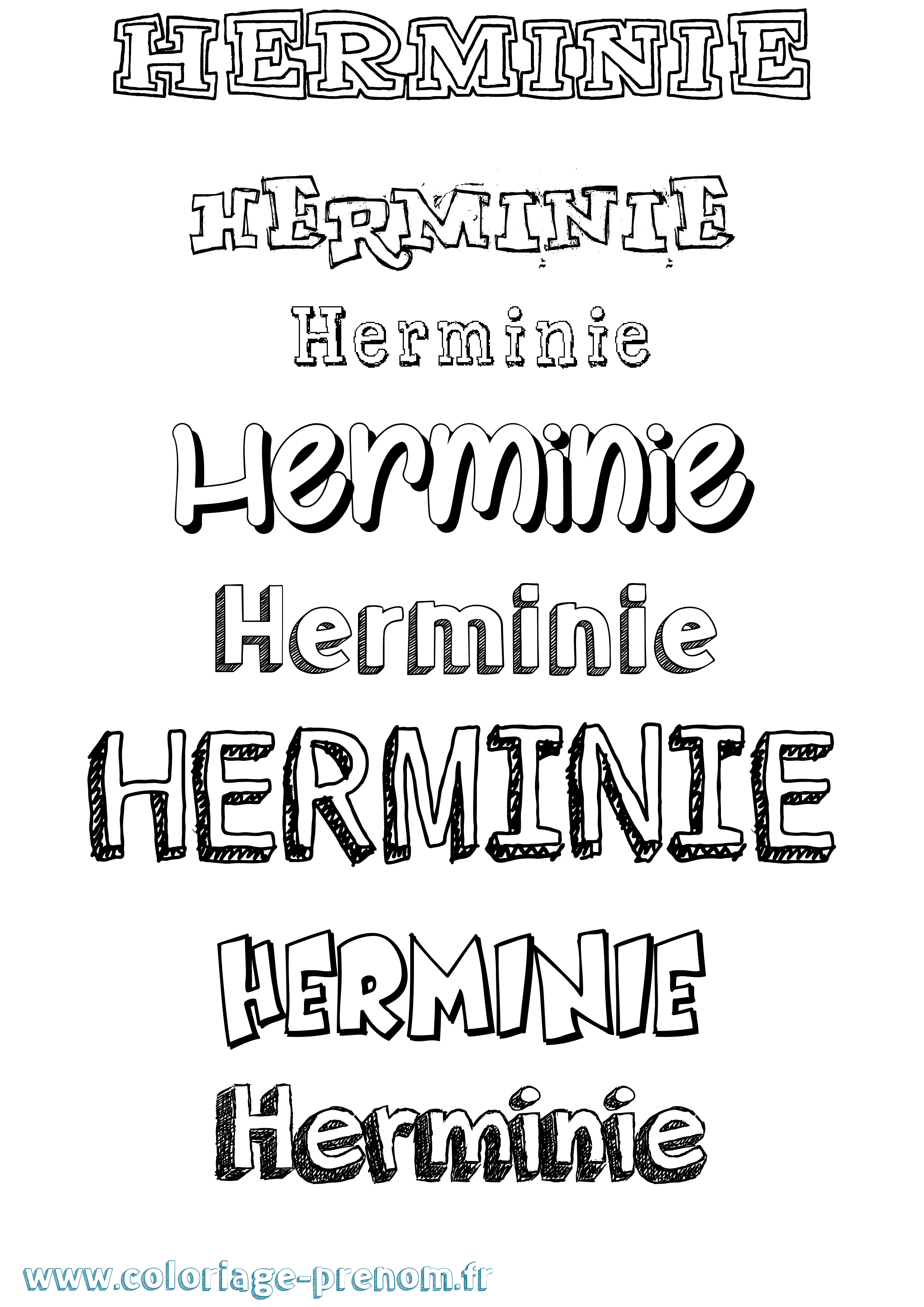 Coloriage Herminie Dessiné Coloriage prénom Herminie Dessiné