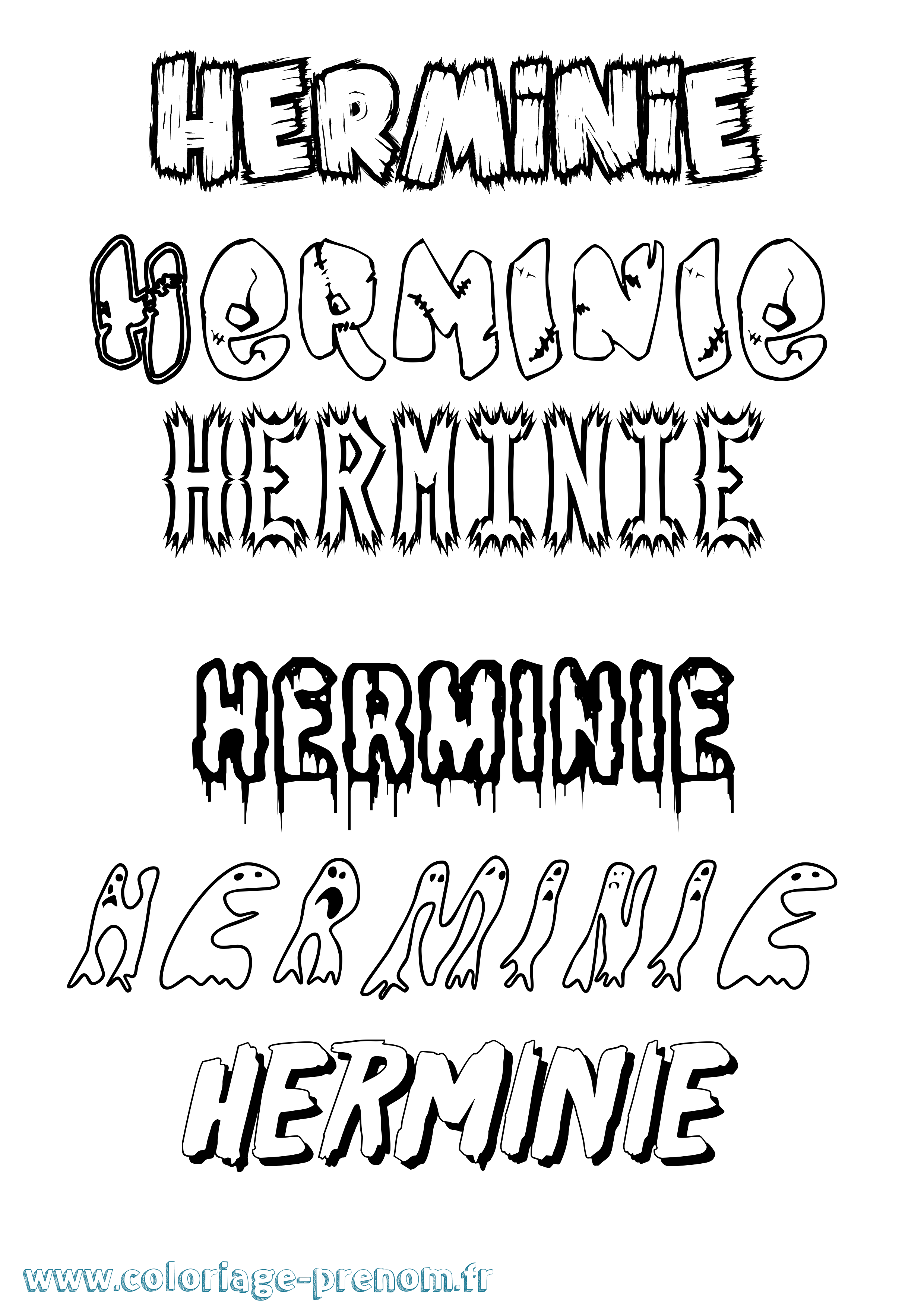 Coloriage Herminie Frisson Coloriage prénom Herminie Frisson