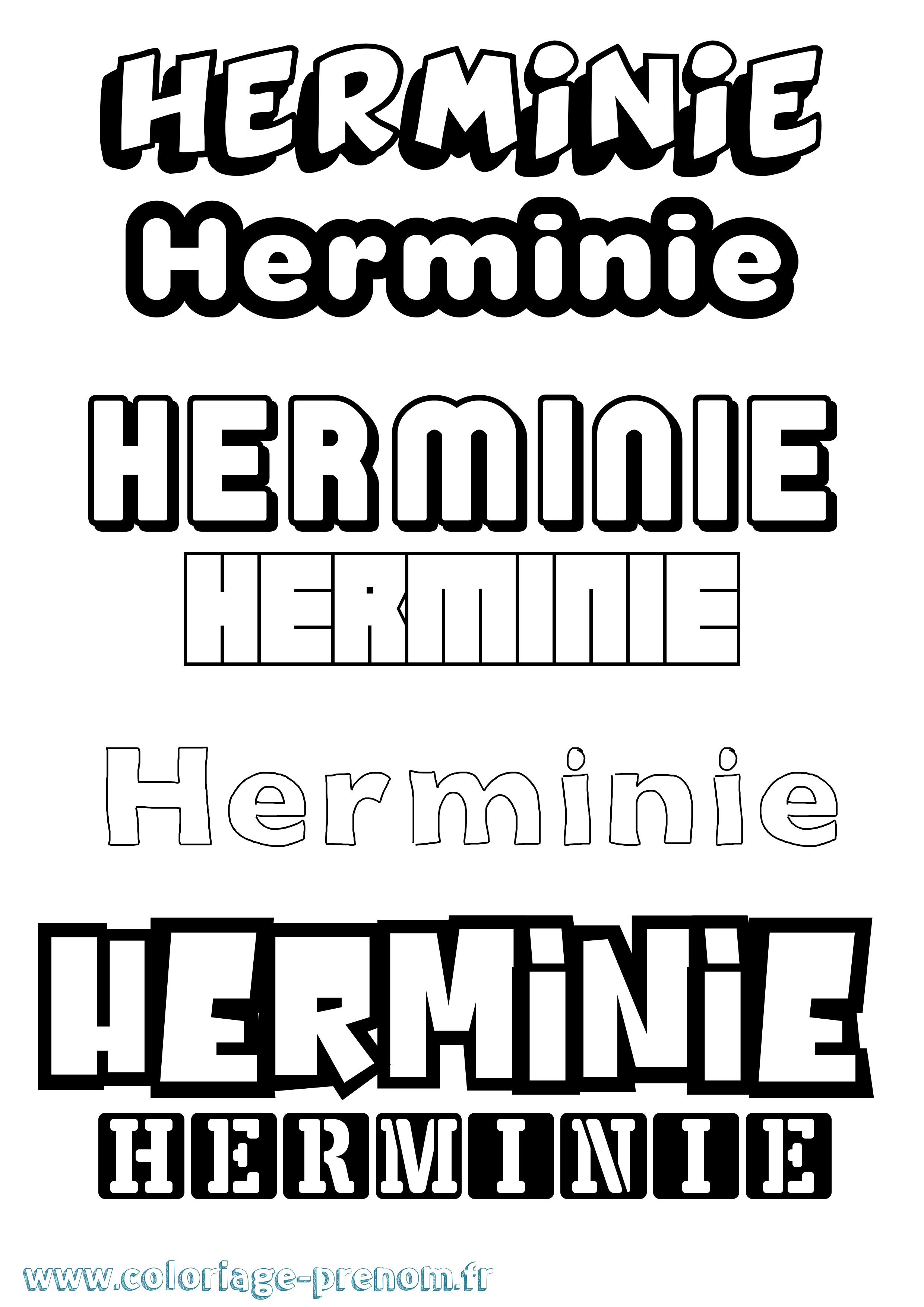 Coloriage Herminie Simple Coloriage prénom Herminie Simple