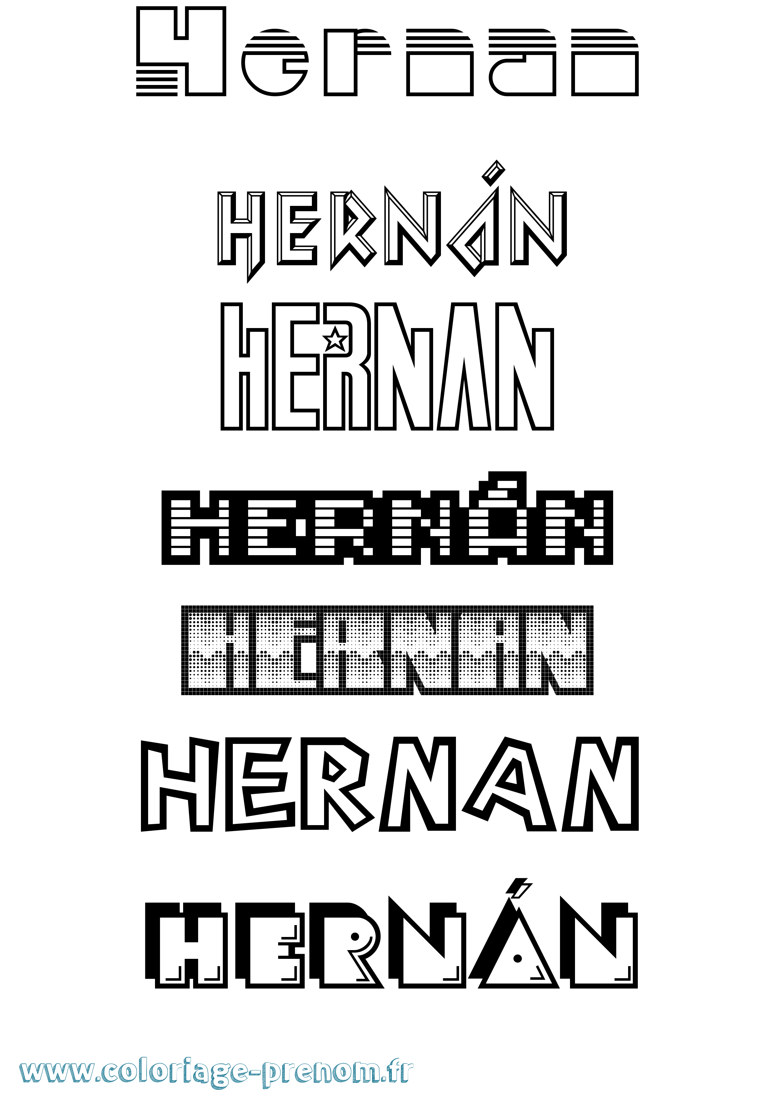 Coloriage Hernán Jeux Vidéos Coloriage prénom Hernán Jeux Vidéos