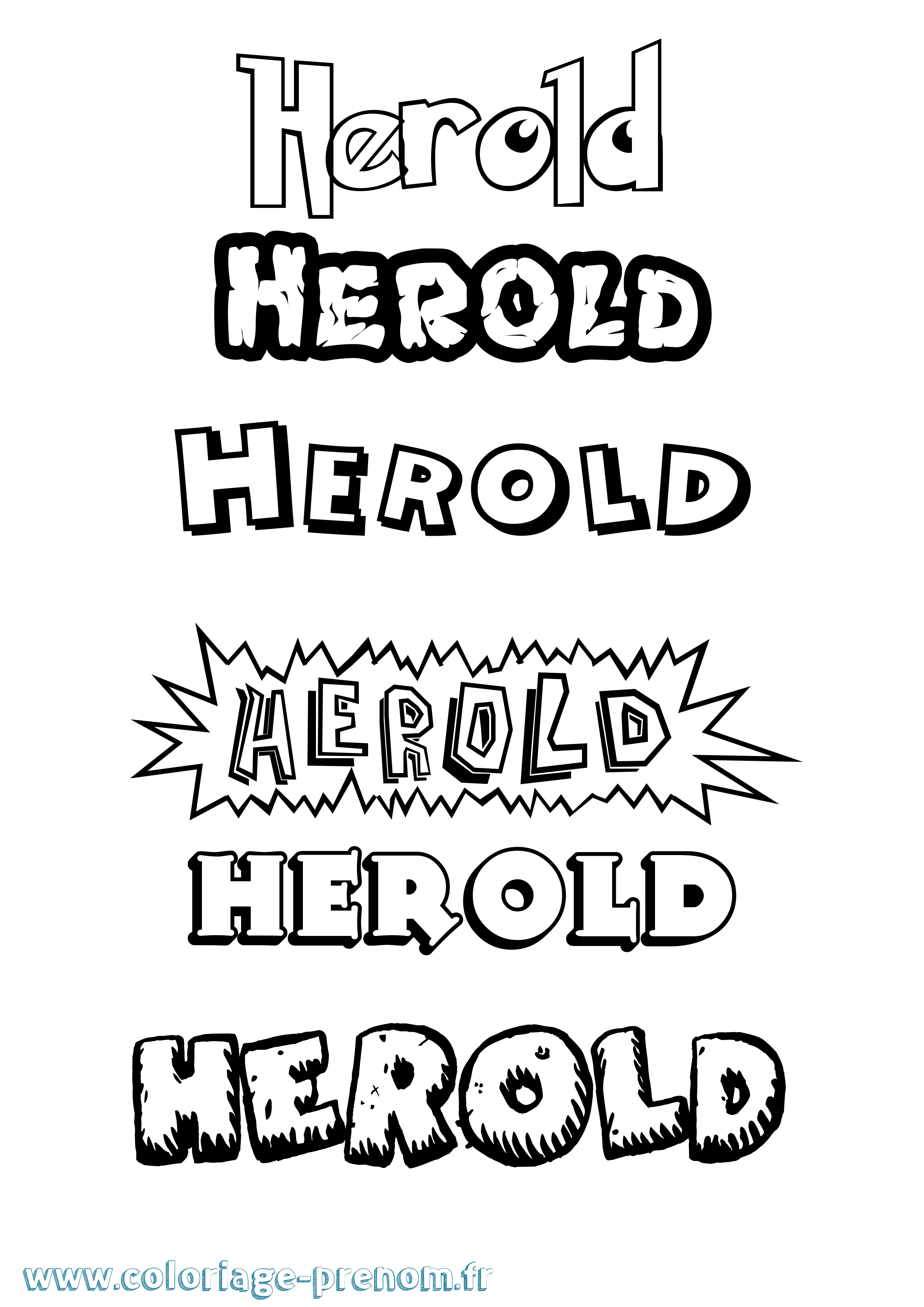 Coloriage Herold Dessin Animé Coloriage prénom Herold Dessin Animé