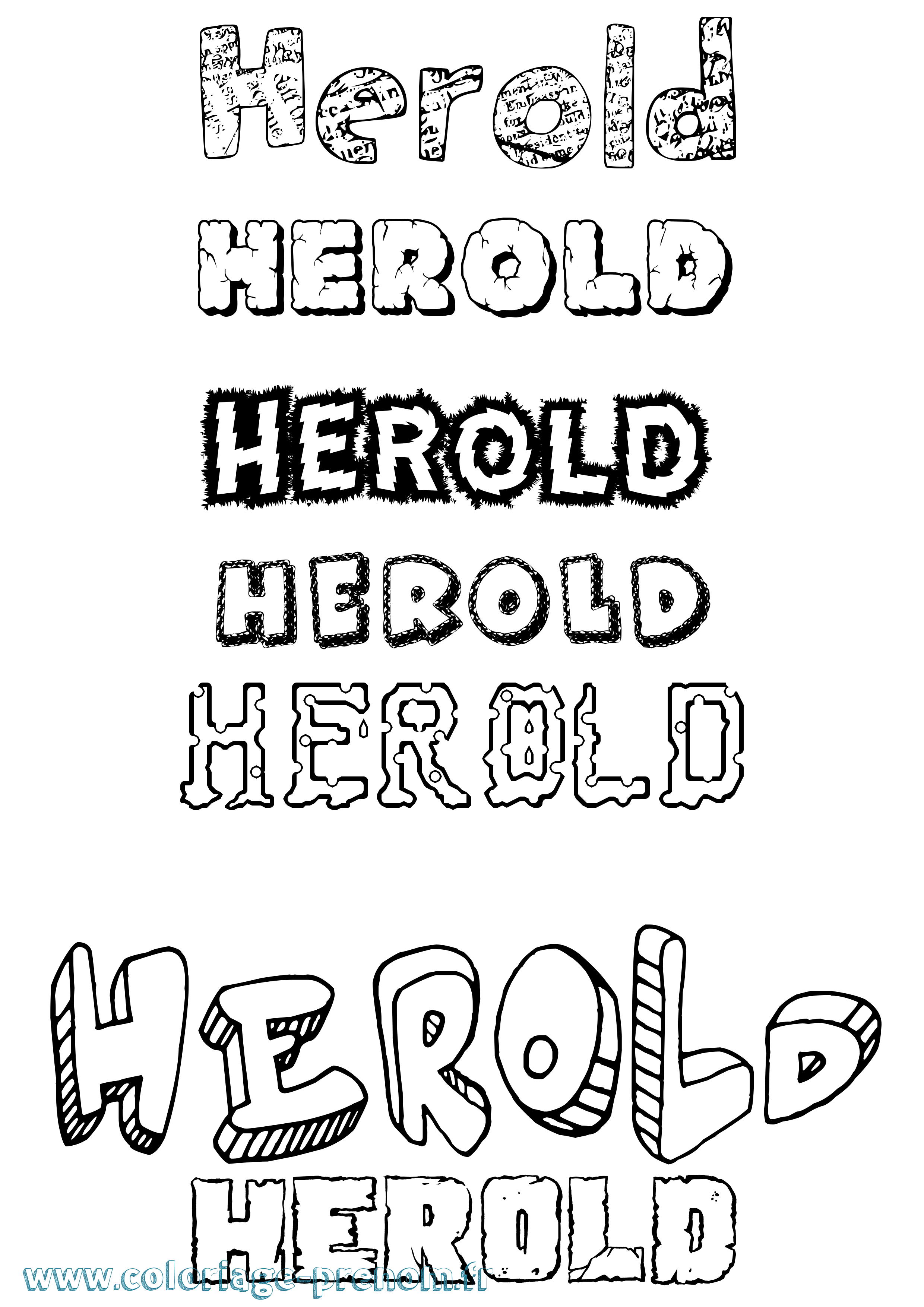 Coloriage Herold Destructuré Coloriage prénom Herold Destructuré