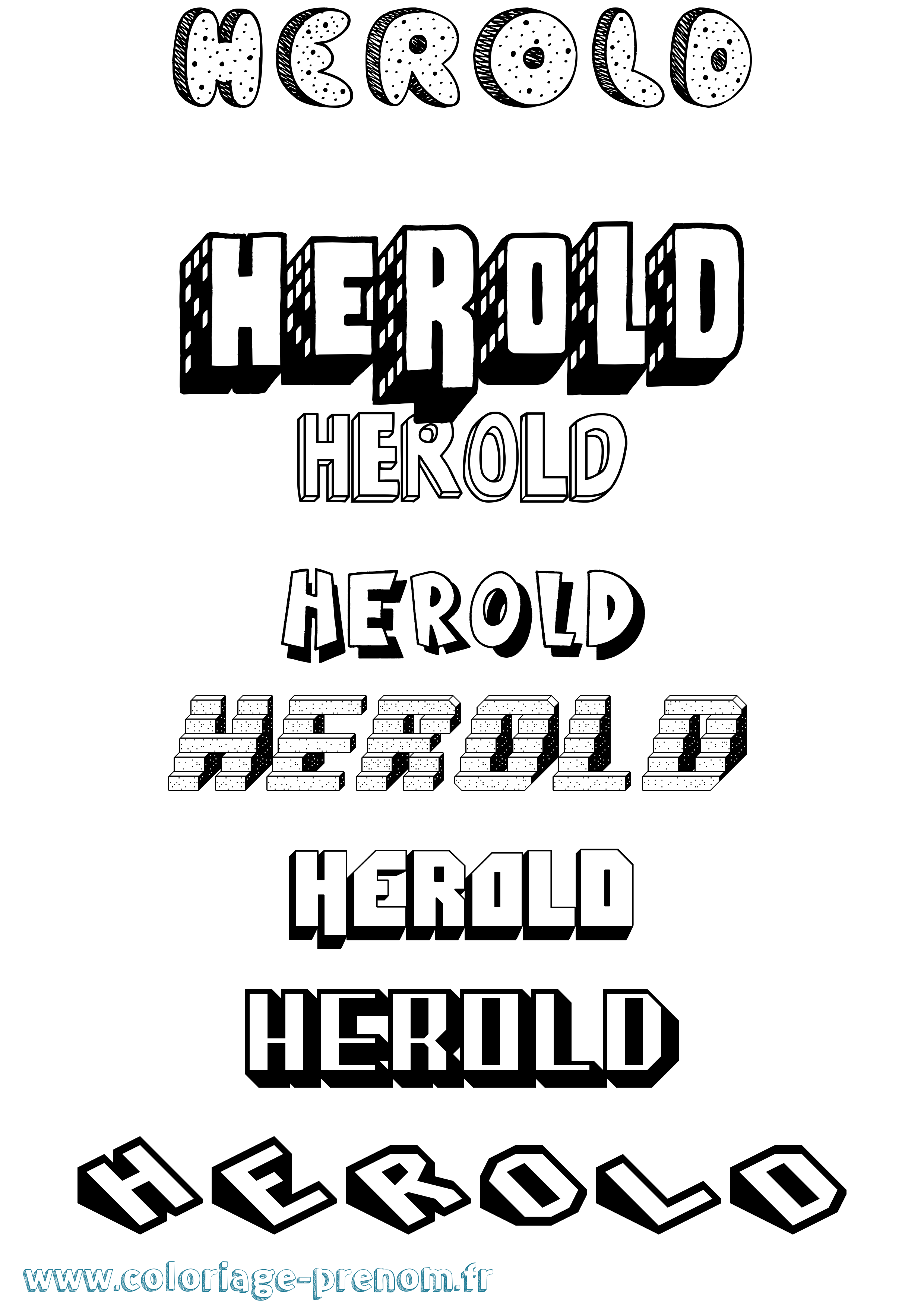 Coloriage Herold Effet 3D Coloriage prénom Herold Effet 3D