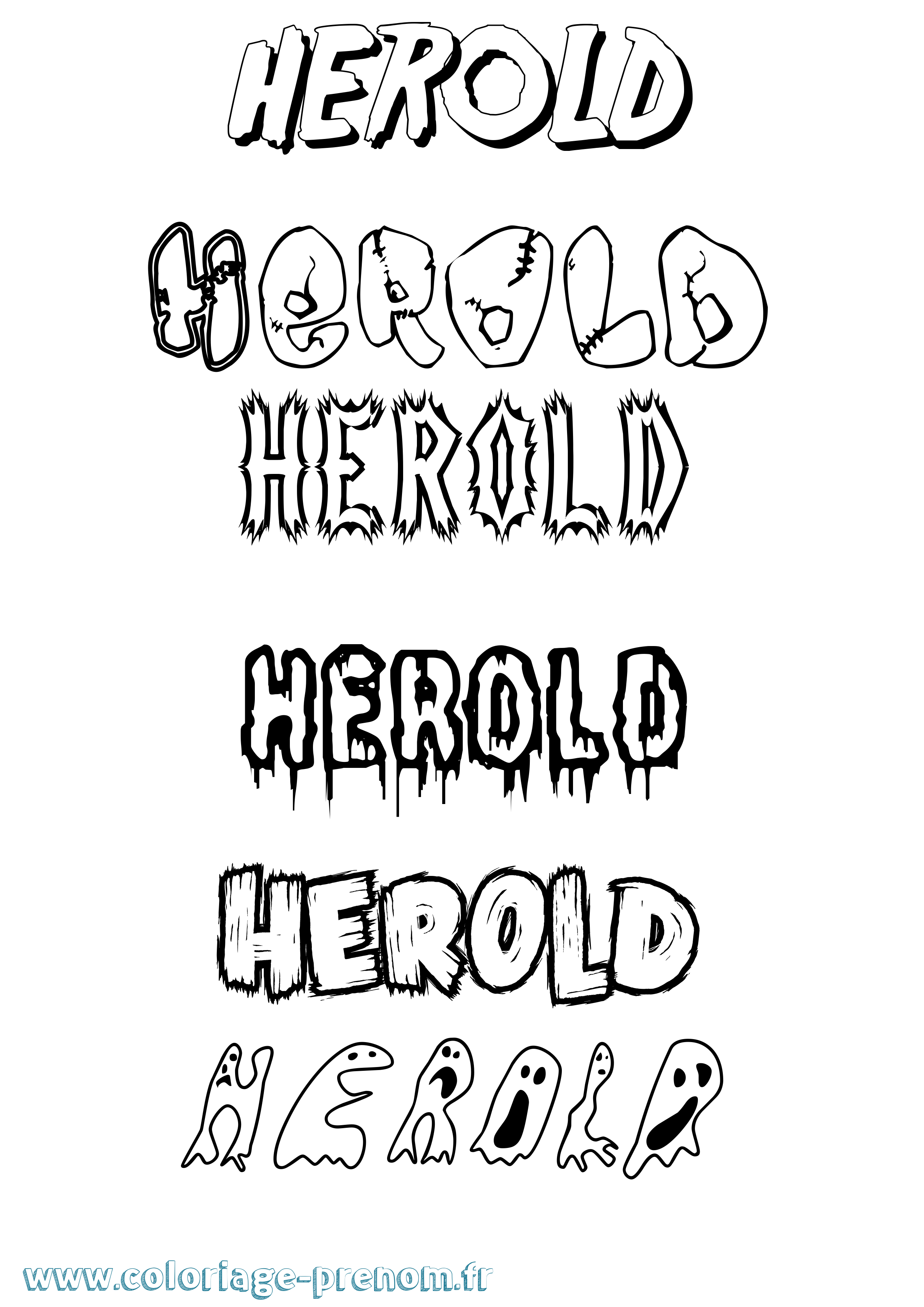 Coloriage Herold Frisson Coloriage prénom Herold Frisson