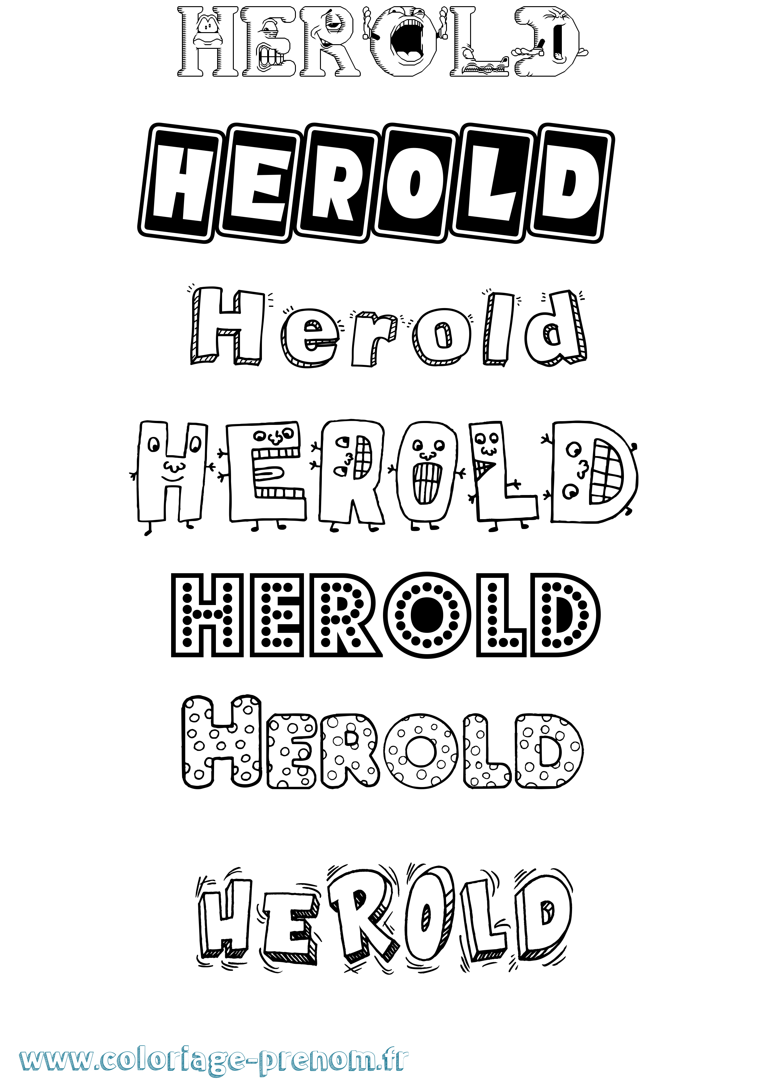 Coloriage Herold Fun Coloriage prénom Herold Fun