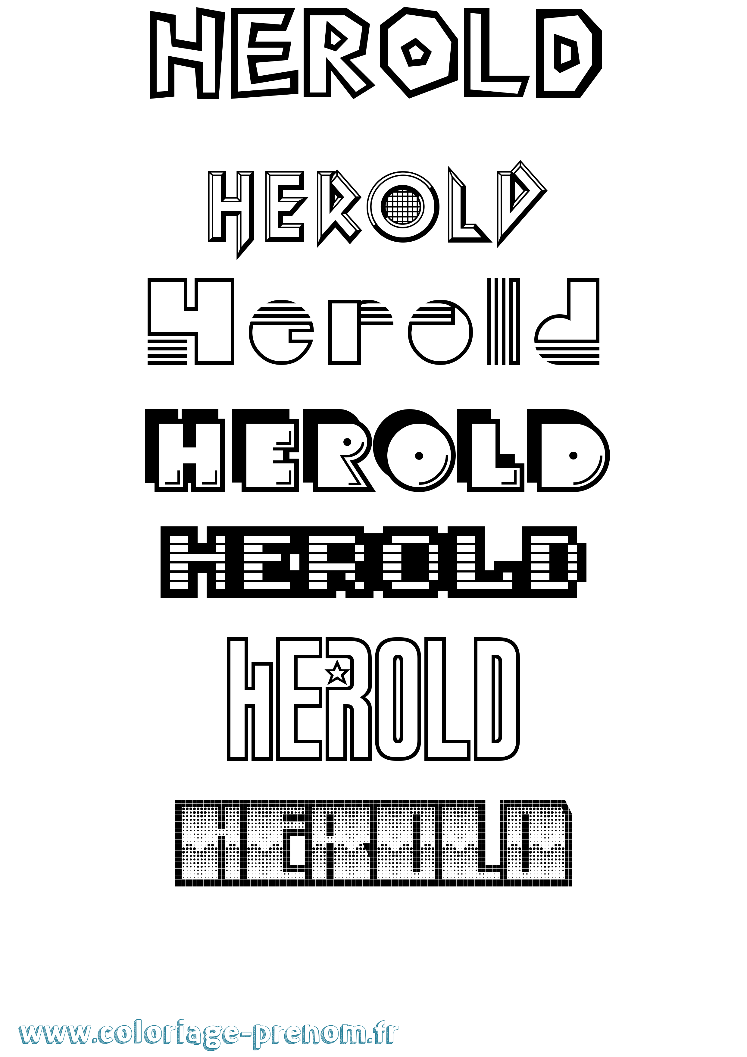 Coloriage Herold Jeux Vidéos Coloriage prénom Herold Jeux Vidéos
