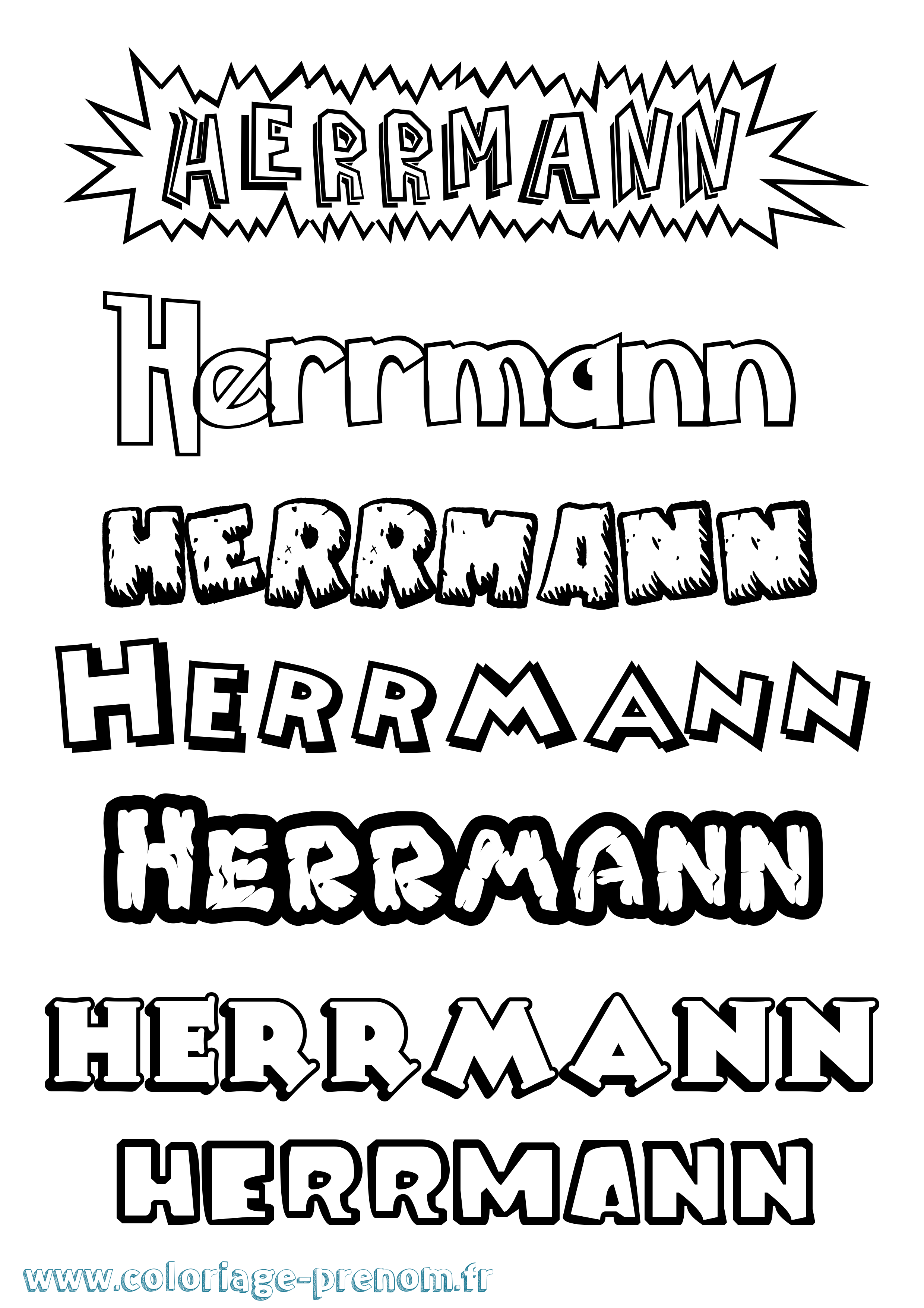 Coloriage Herrmann Dessin Animé Coloriage prénom Herrmann Dessin Animé