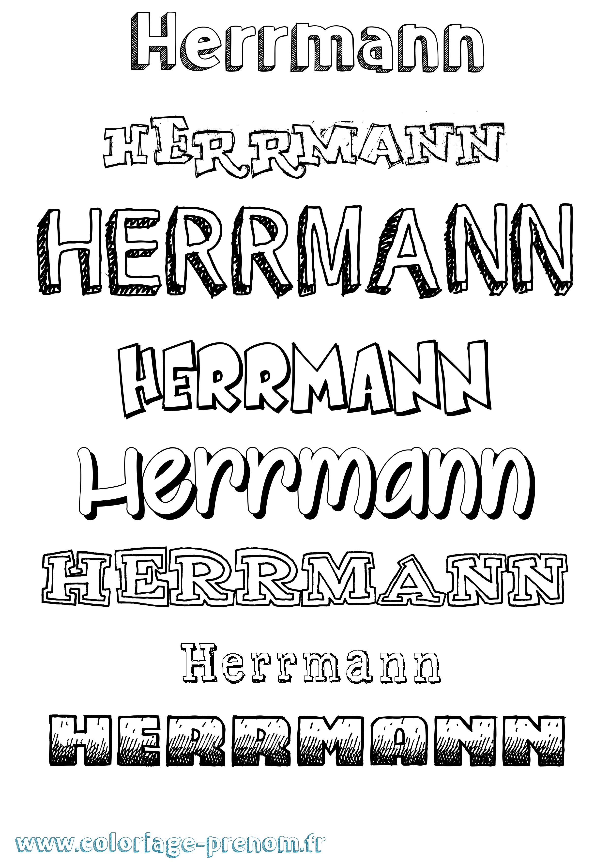 Coloriage Herrmann Dessiné Coloriage prénom Herrmann Dessiné