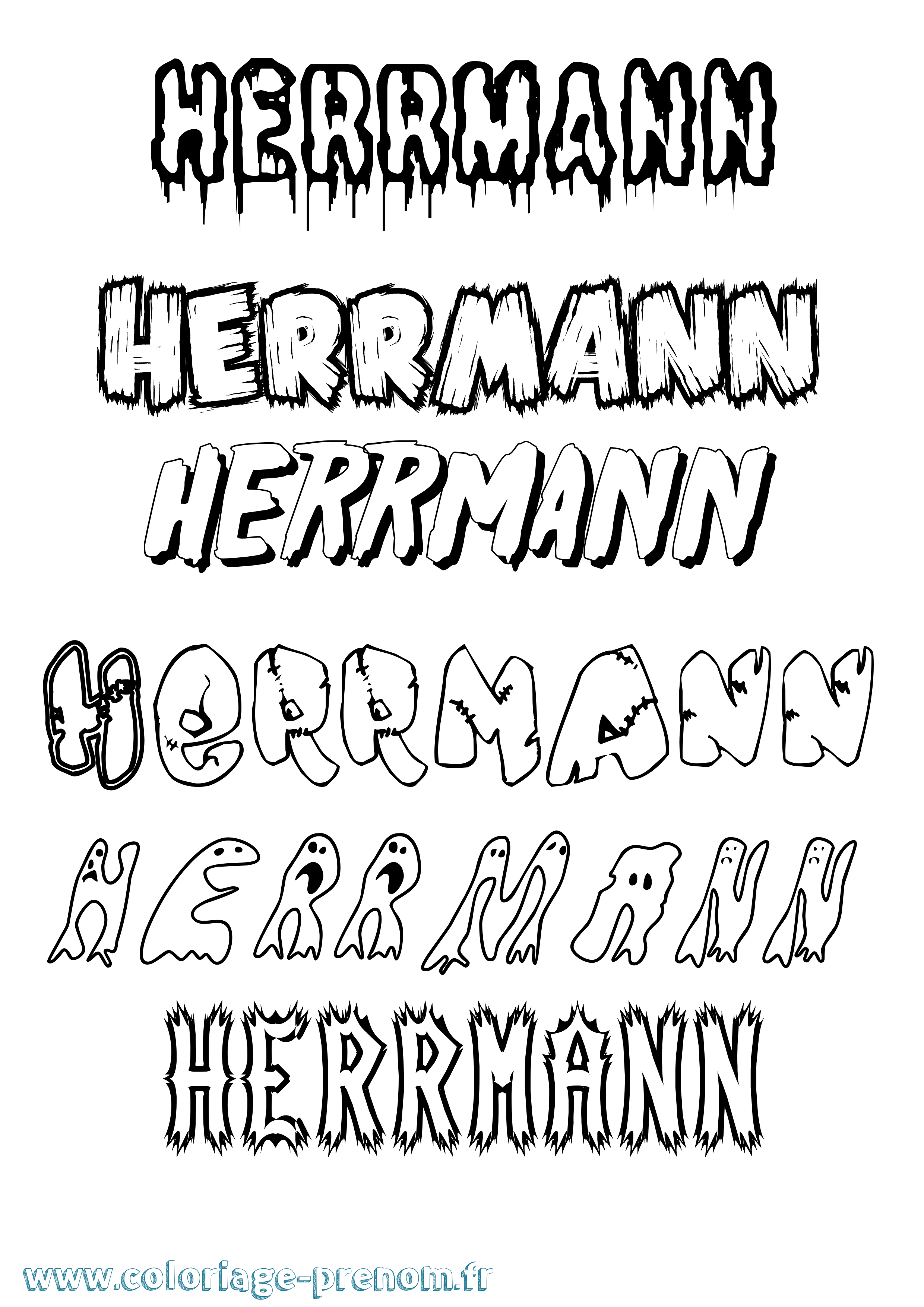 Coloriage Herrmann Frisson Coloriage prénom Herrmann Frisson