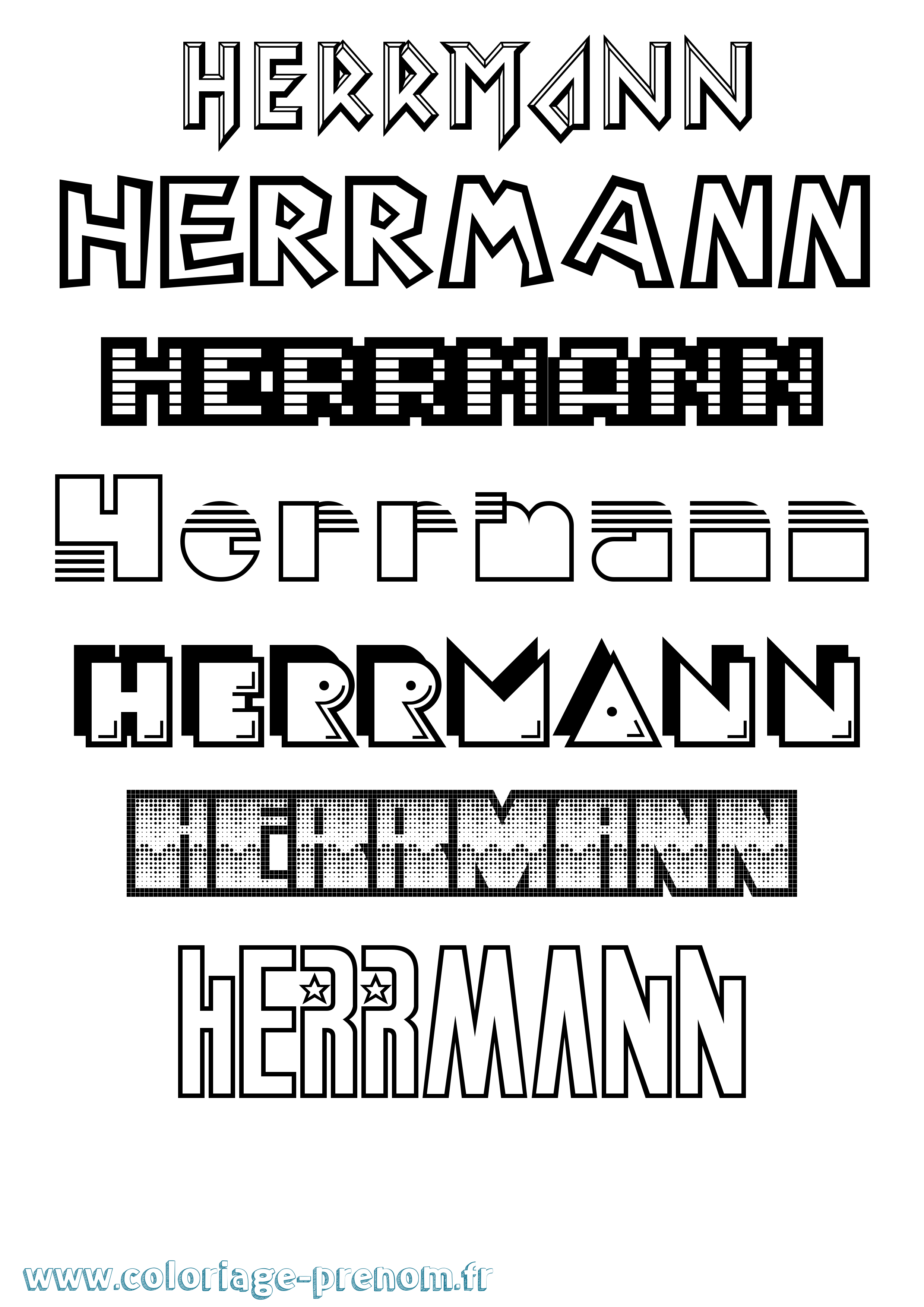 Coloriage Herrmann Jeux Vidéos Coloriage prénom Herrmann Jeux Vidéos